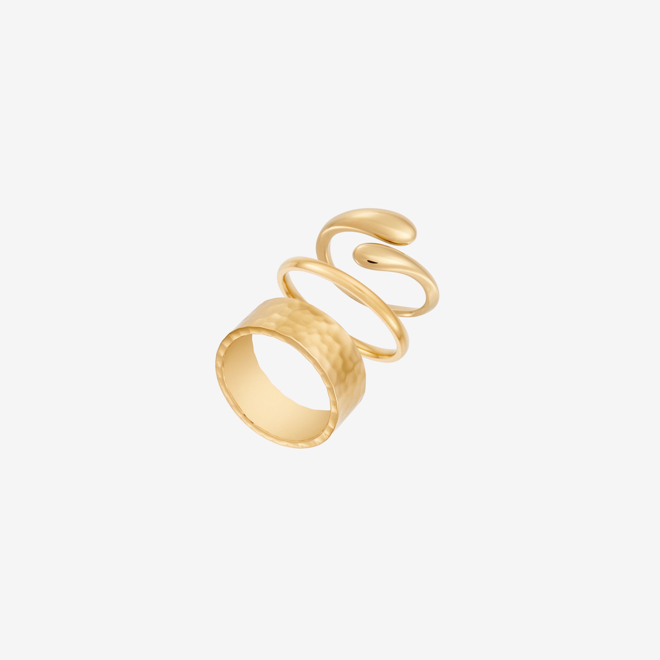 Klassisk enkel og hamret ringsett: 3 ringer