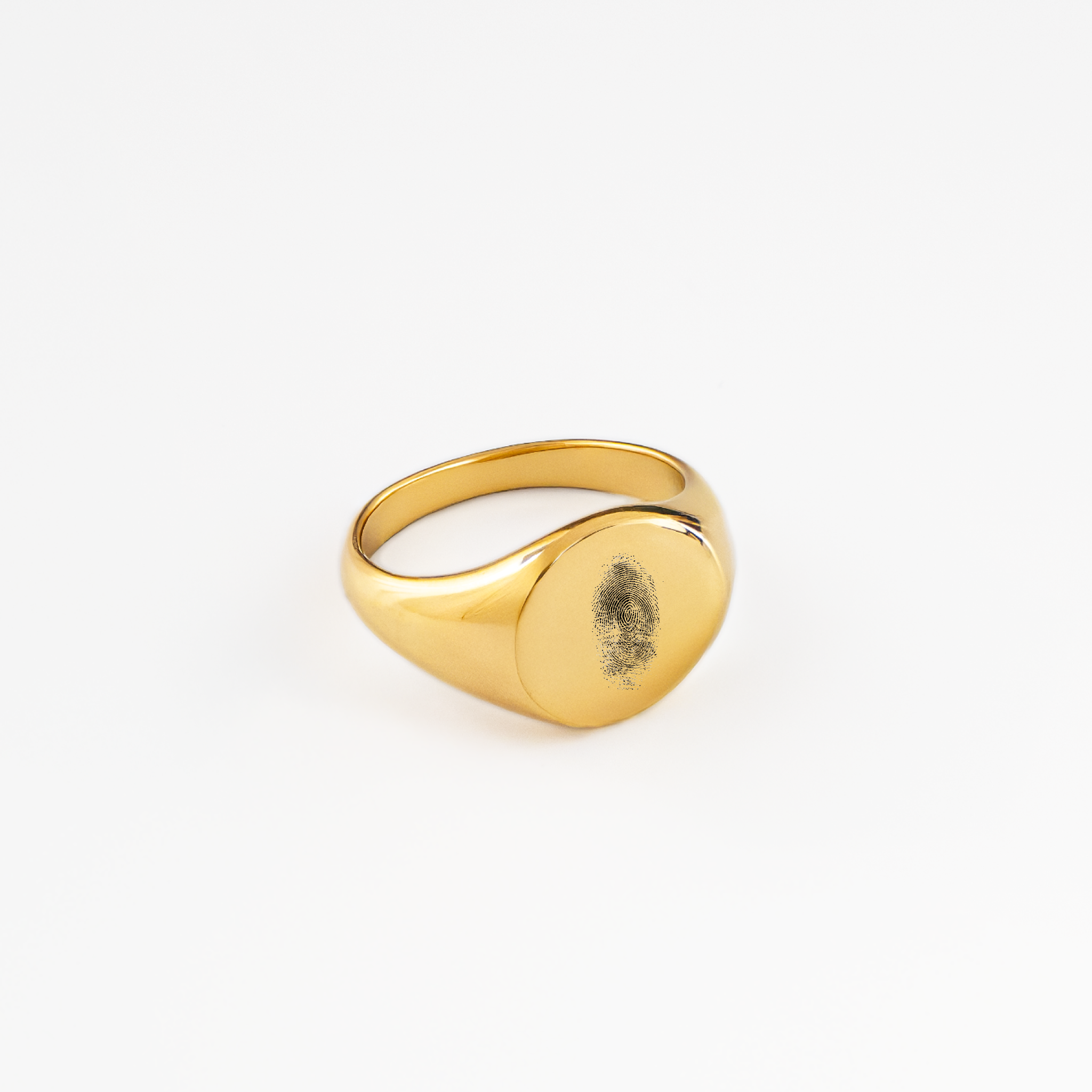 Inngravert Fingeravtrykk og Navn Klassisk Ring