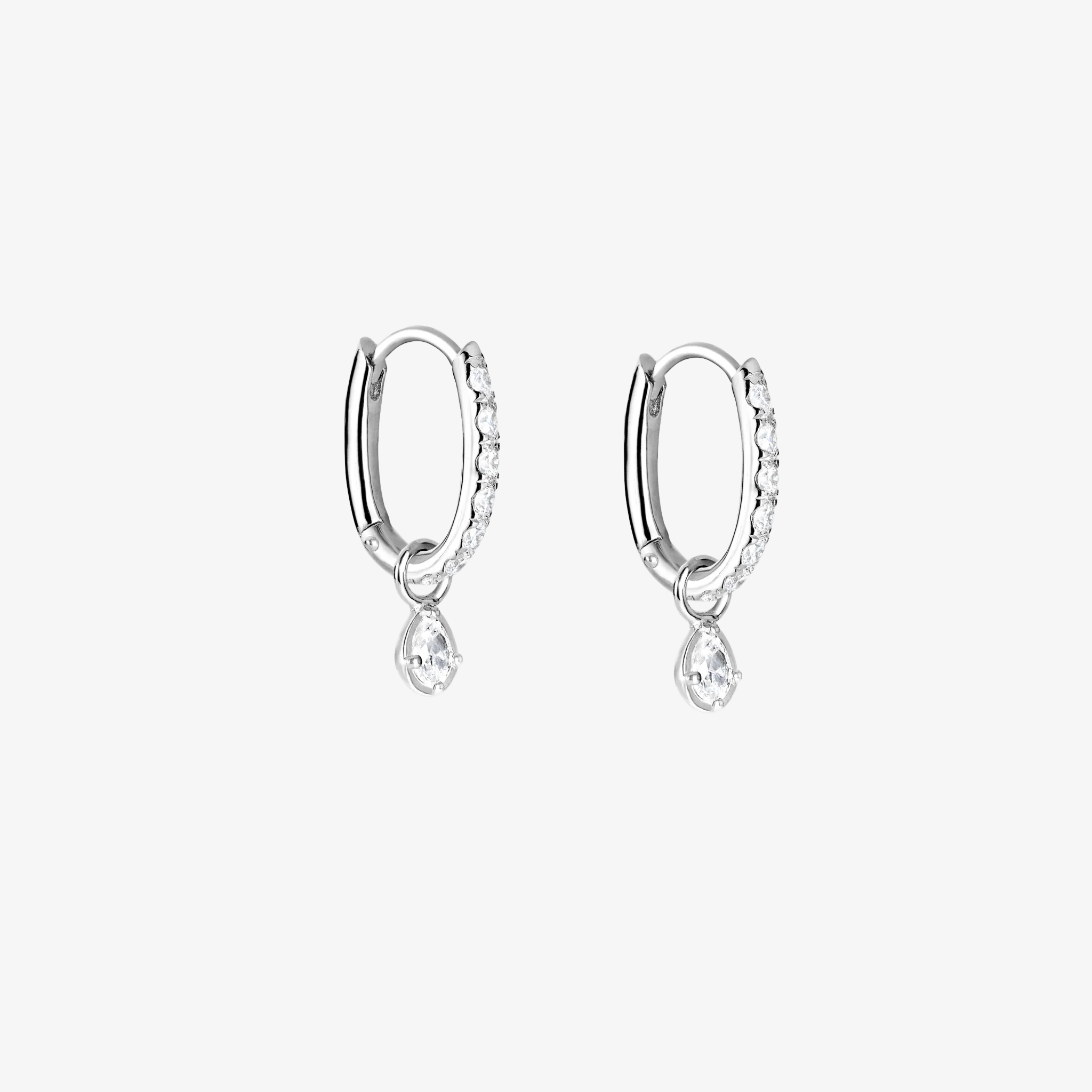 Essential Krystal Hoop og Pure Drop Sølvbelagt Dobbel