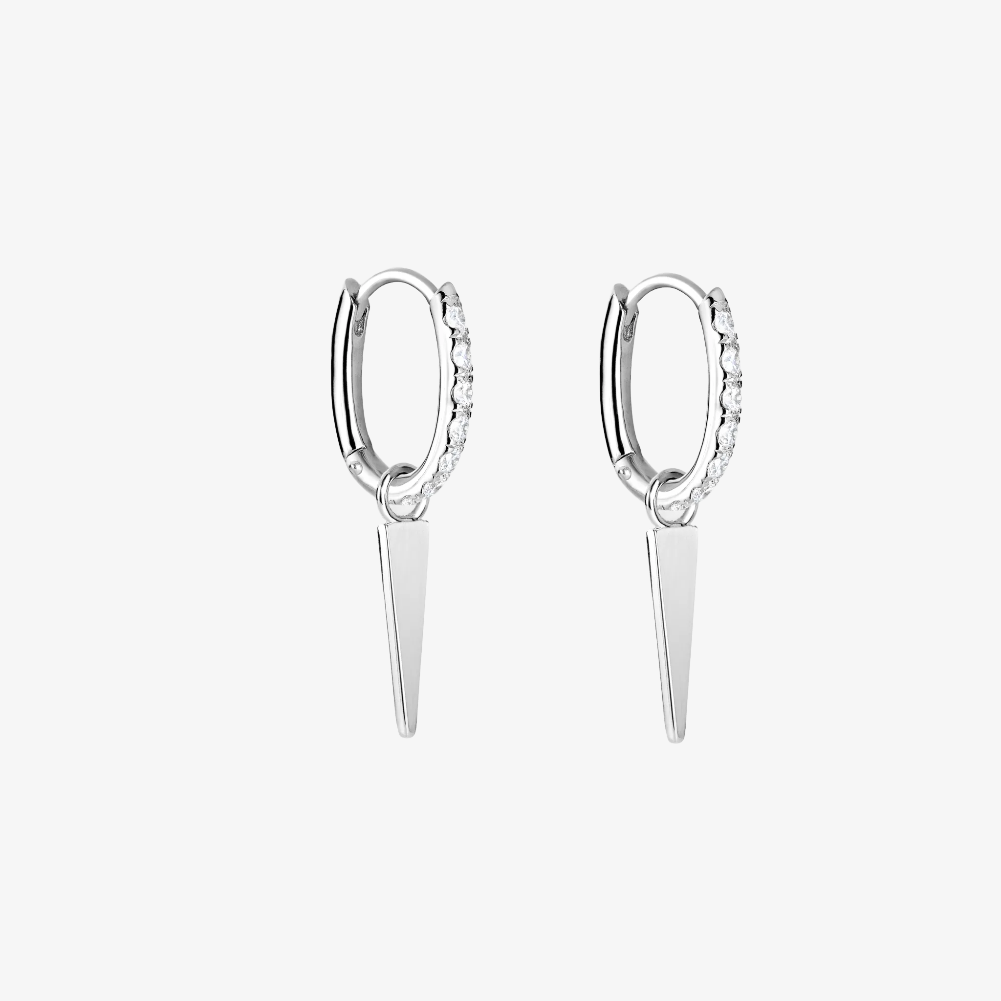 Essential Krystal Hoop og Edge Drop Sølvbelagt Dobbel