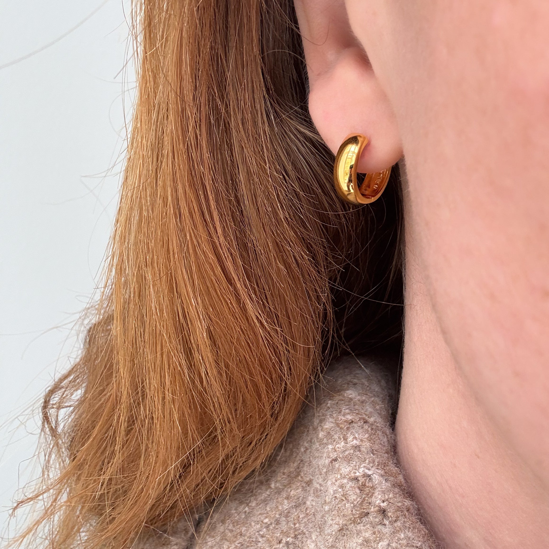 Chunky Hoops 18 mm Gullbelagt