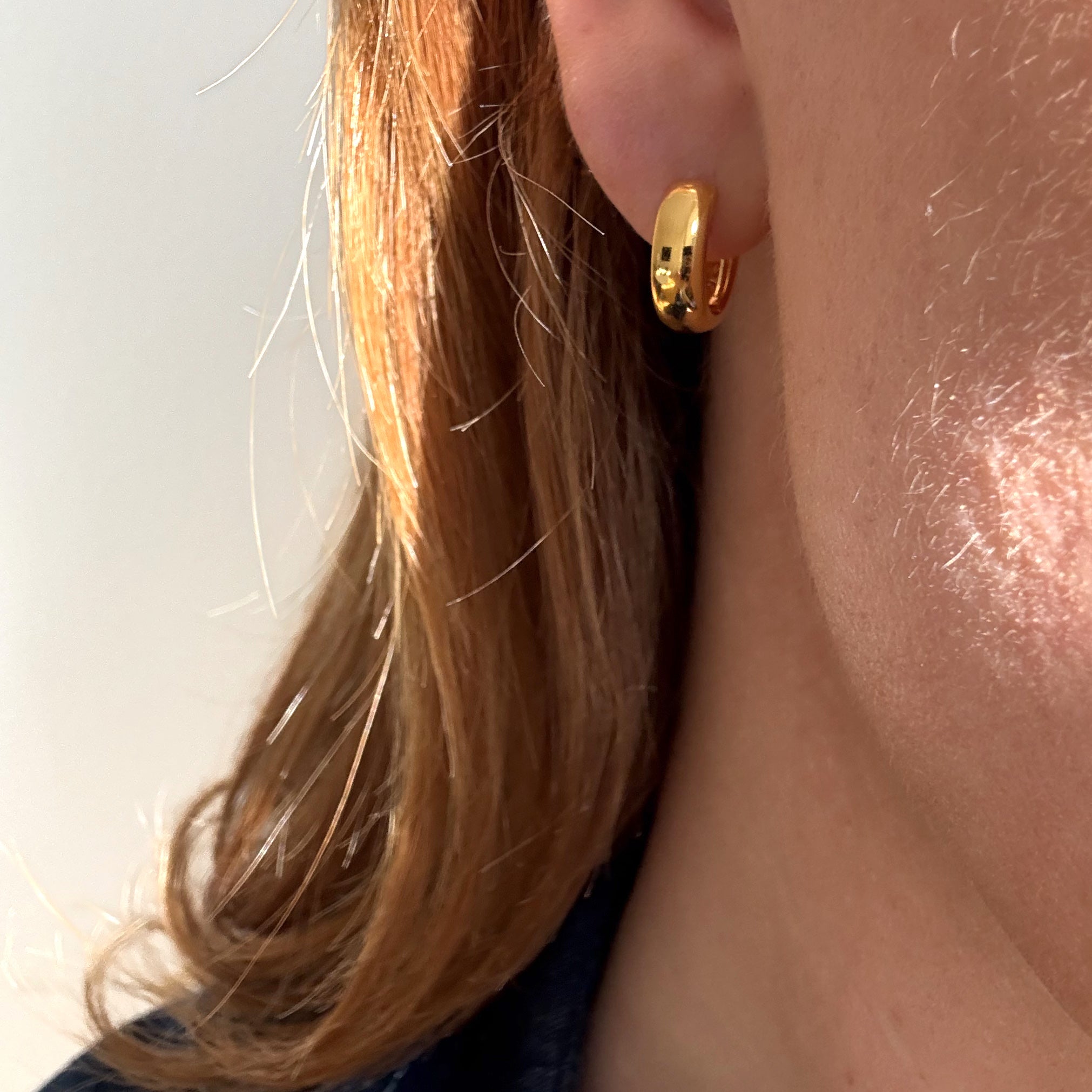 Chunky Hoops 18 mm Gullbelagt
