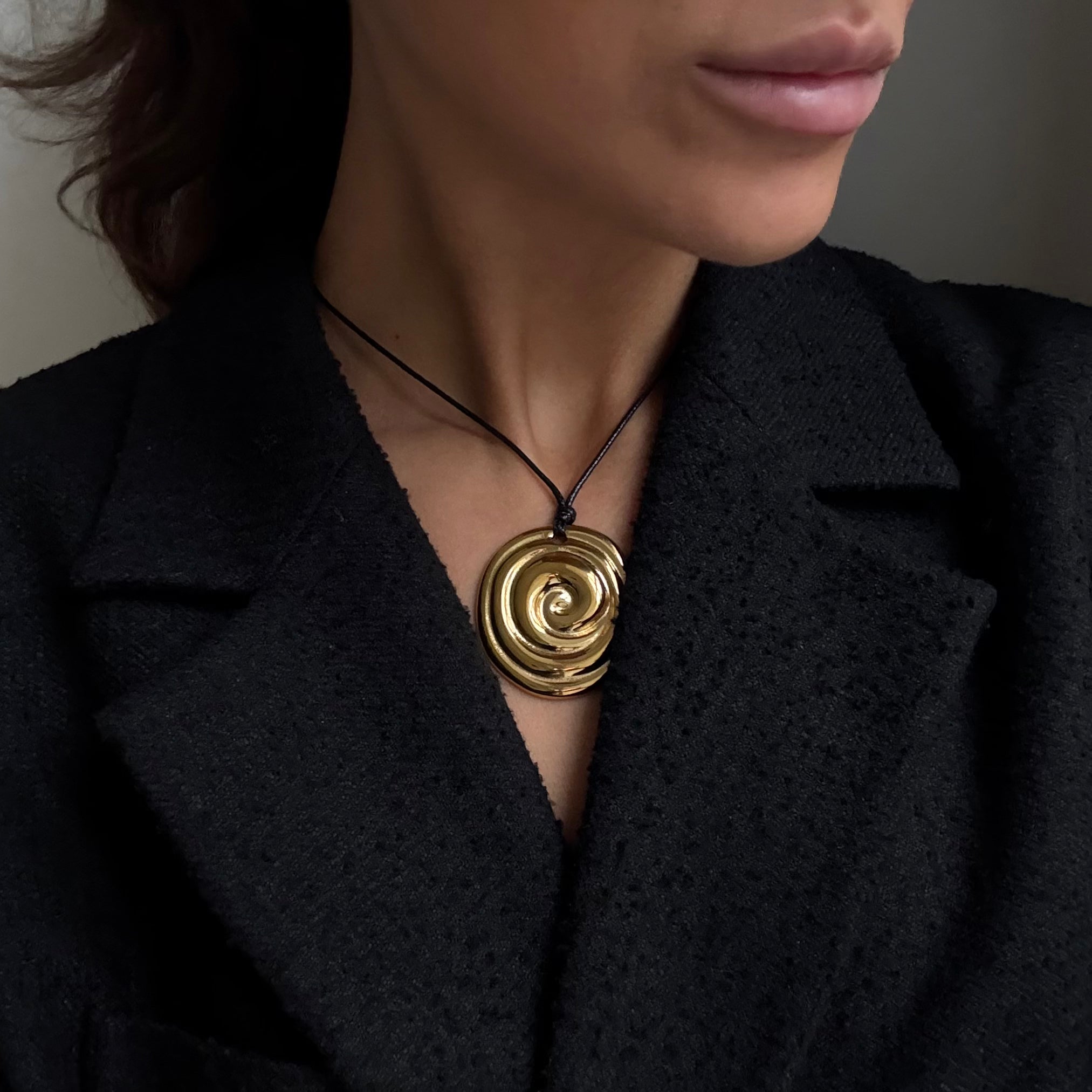 Spiral halskjede Gullbelagt