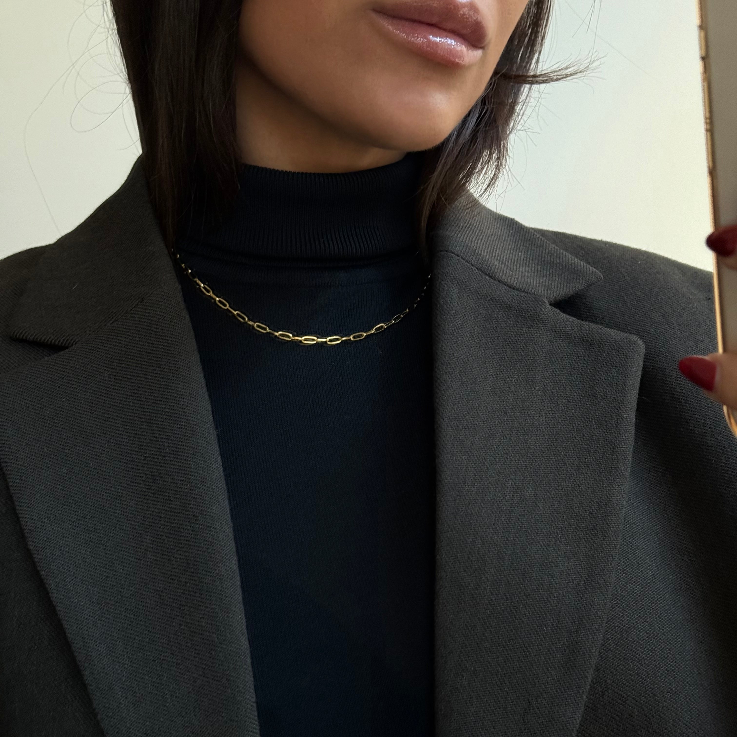 Paperclip Halskjede Gullbelagt