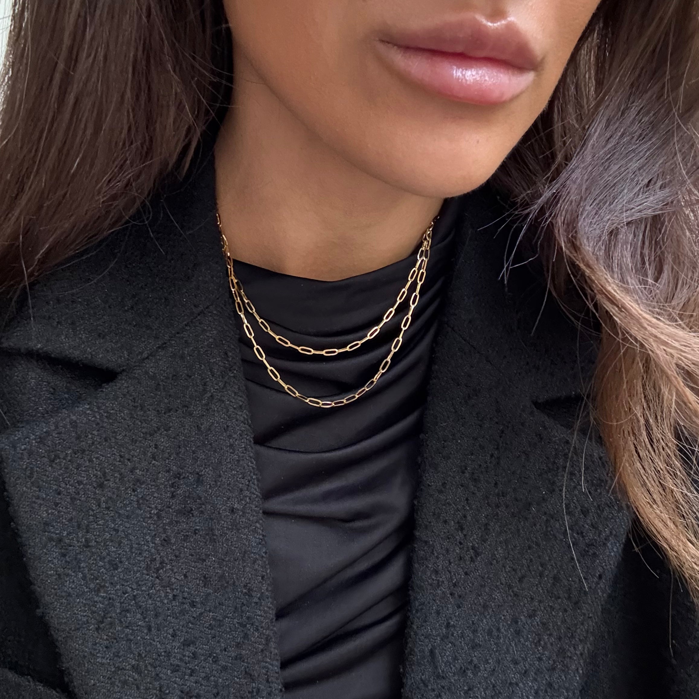 Paperclip Halskjede Gullbelagt