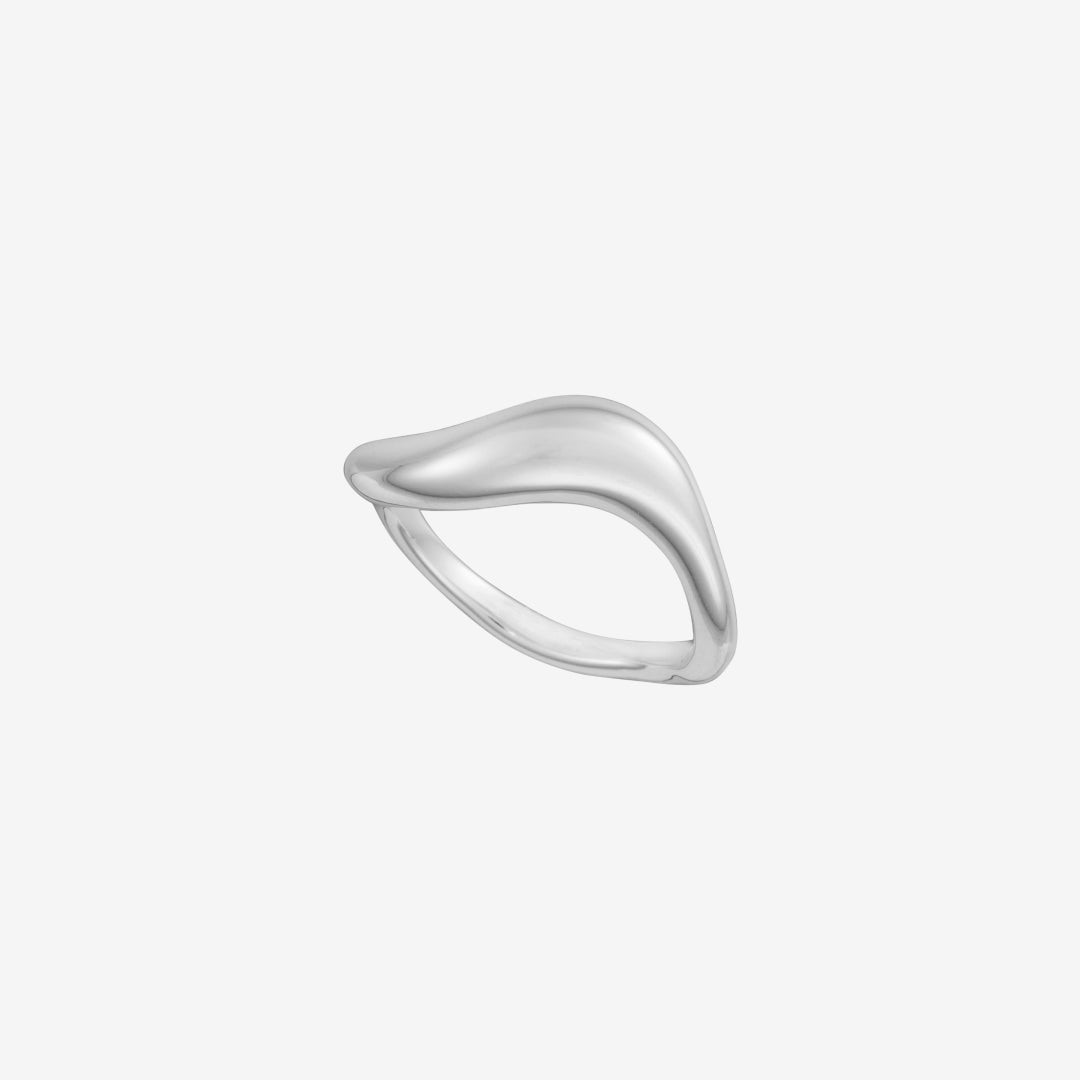 Ekko Wave Chunky Ring Sølv