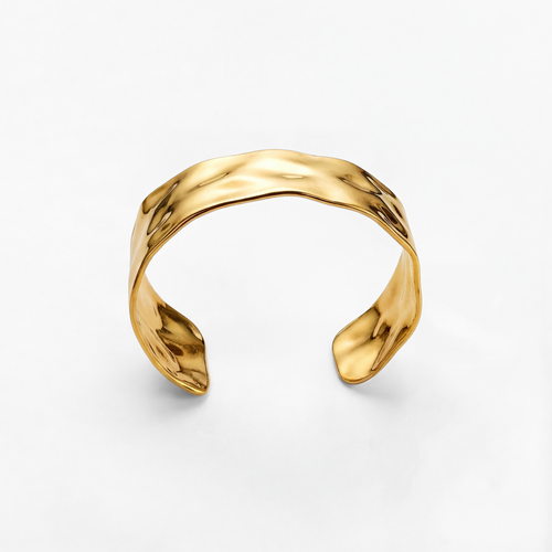 Chunky hamret armbånd forgylt