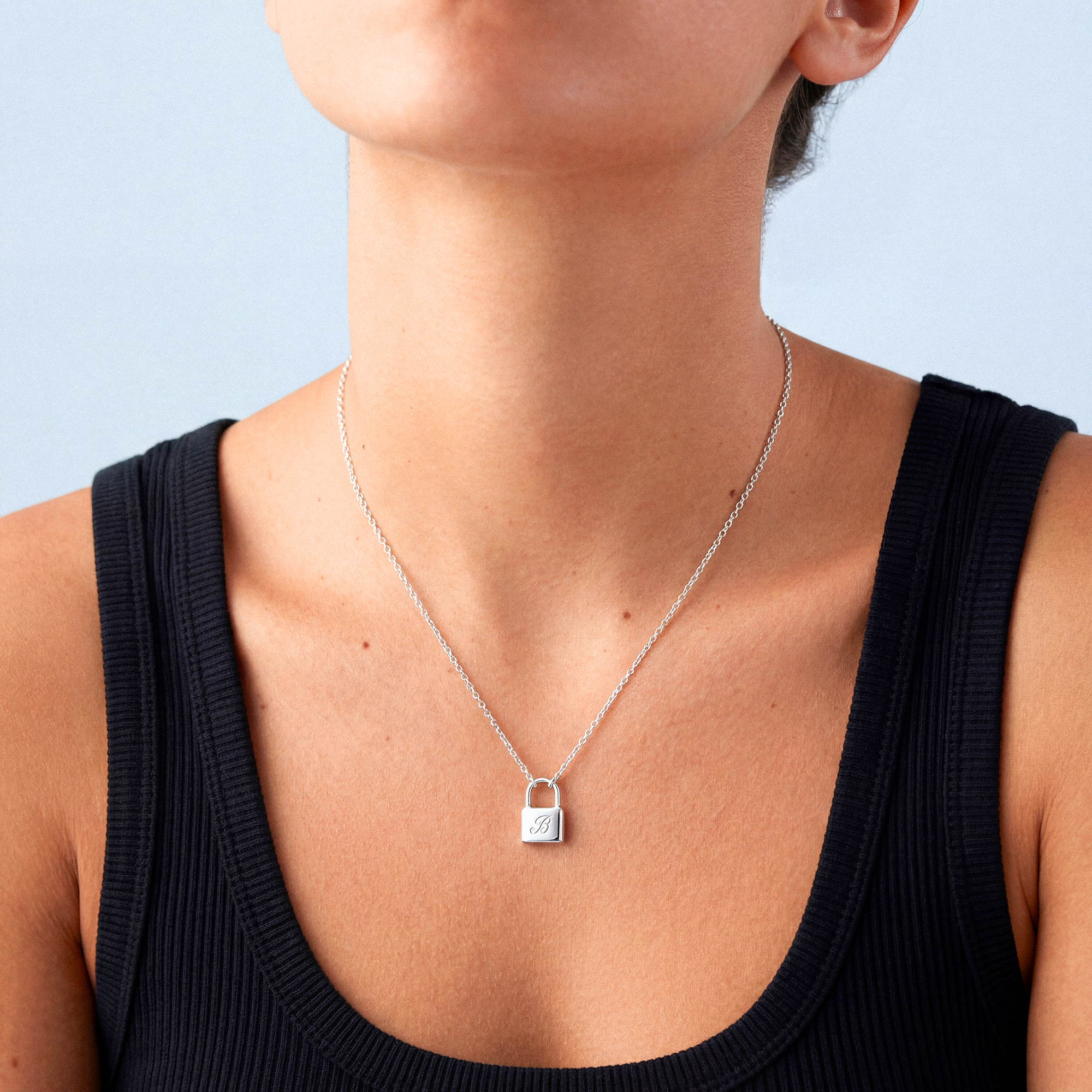 Hengelås Halssmykke Sølv m. gravering