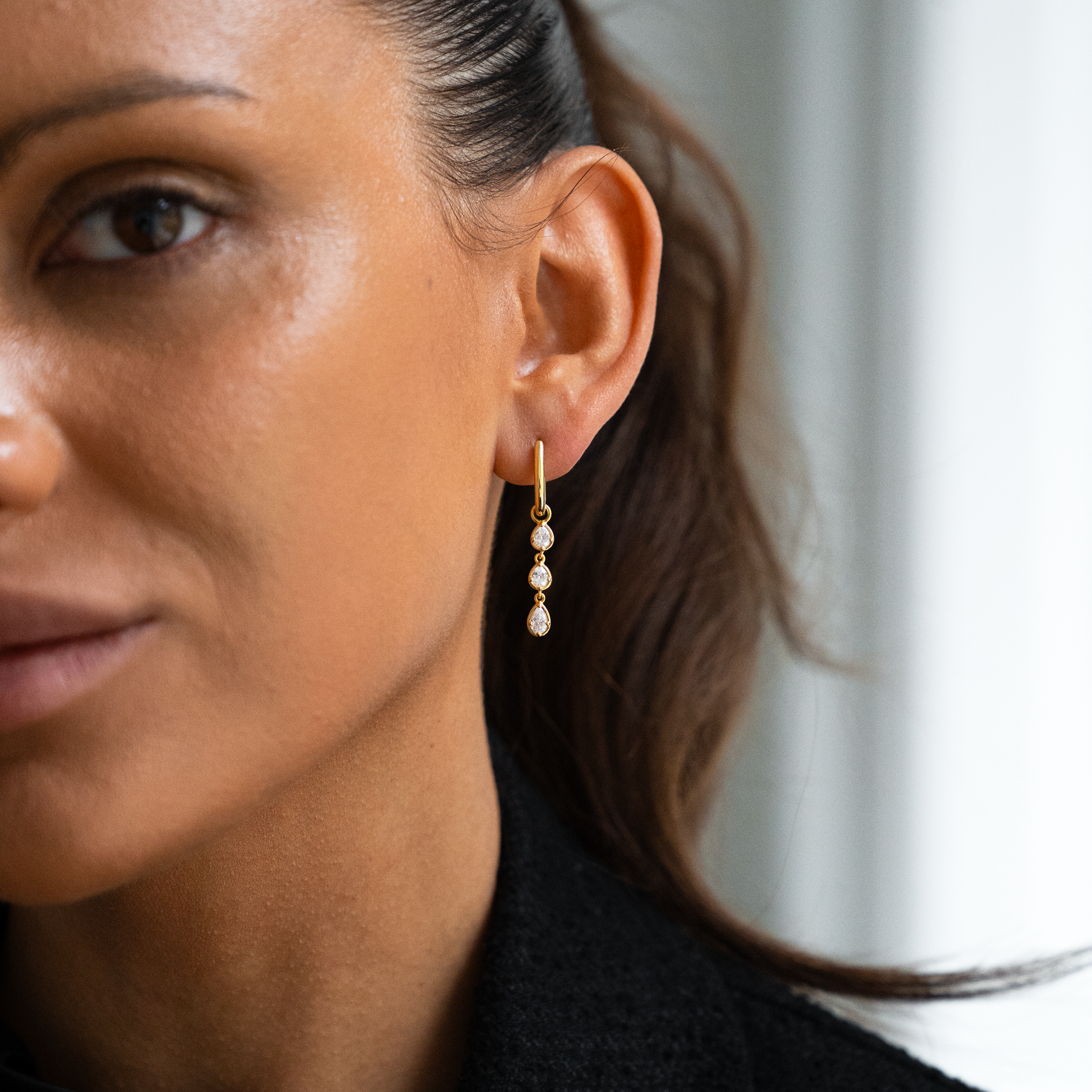 Essential Hoop og Flow Drop Sølvbelagt Double