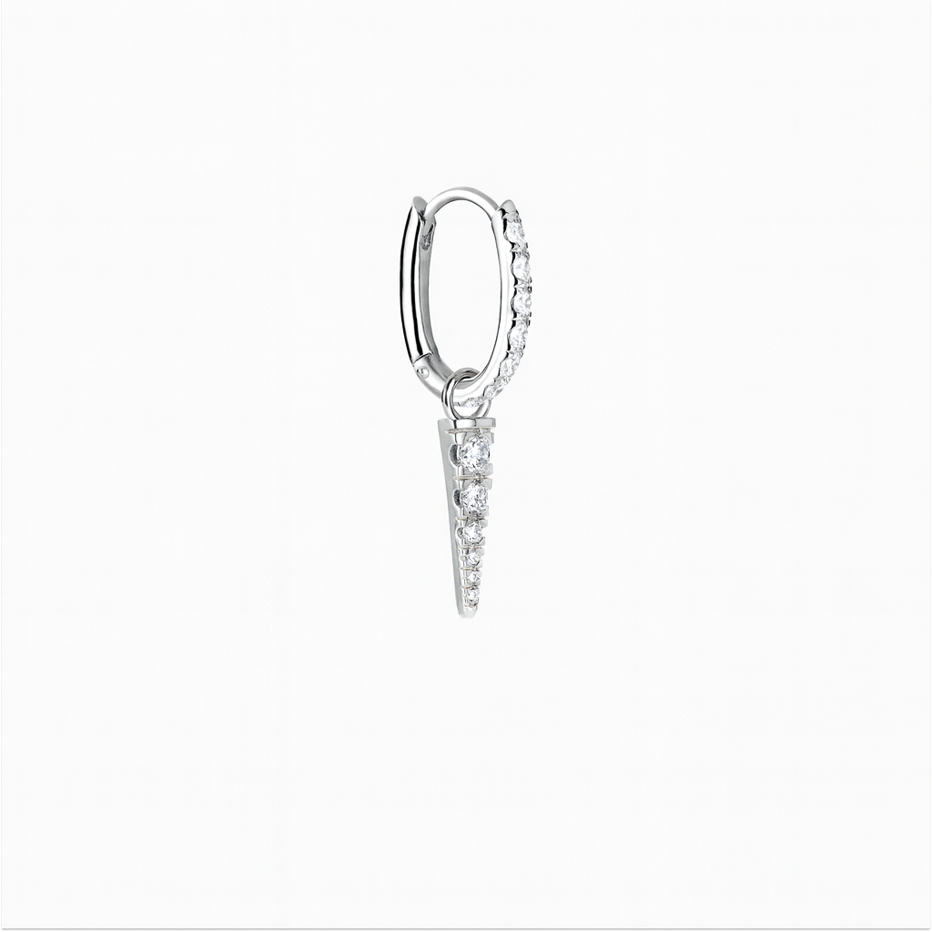 Essential Krystal Hoop og Edge Krystal Drop Sølvbelagt Double