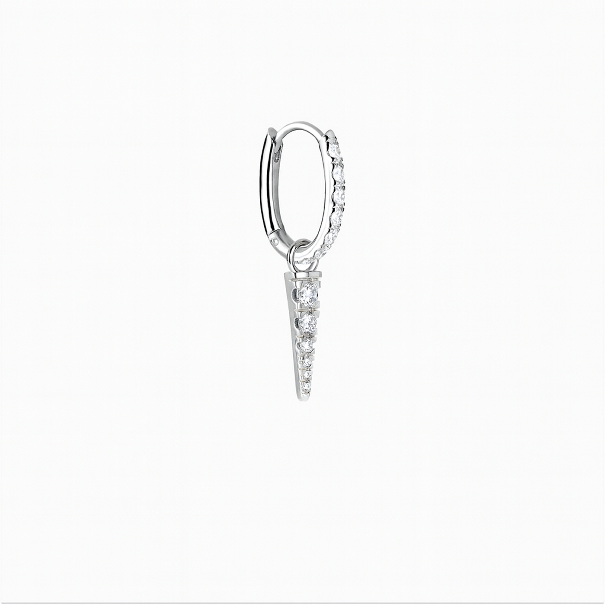 Essential Krystal Hoop og Edge Krystal Drop Sølvbelagt