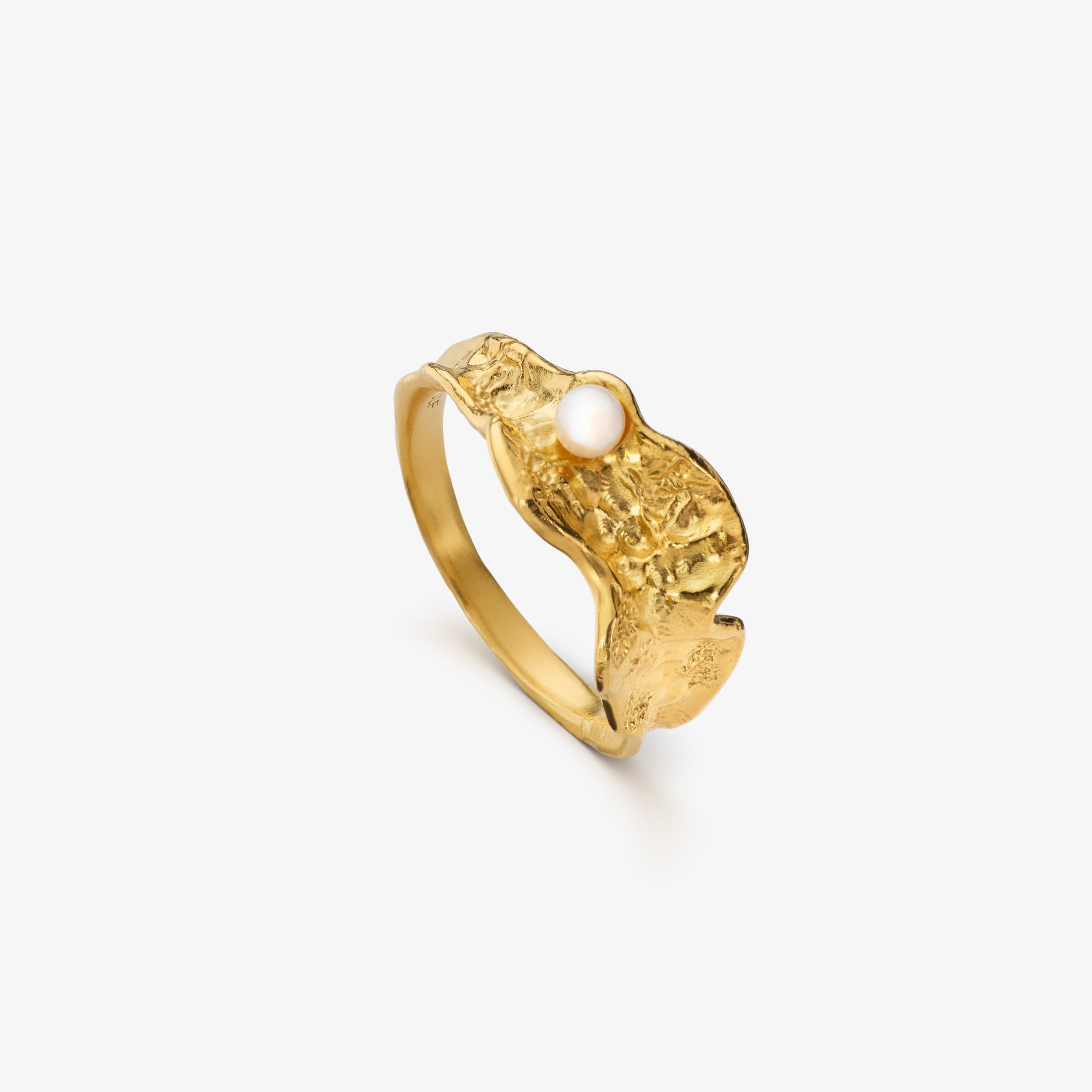 Magma Perle Ring i guld