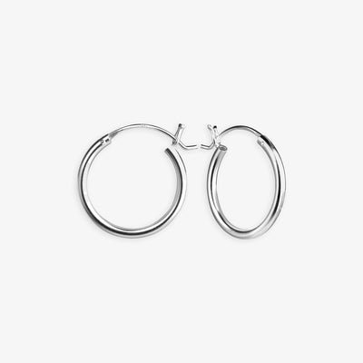 French Lock Hoop Ørering 925 Sølv Medium