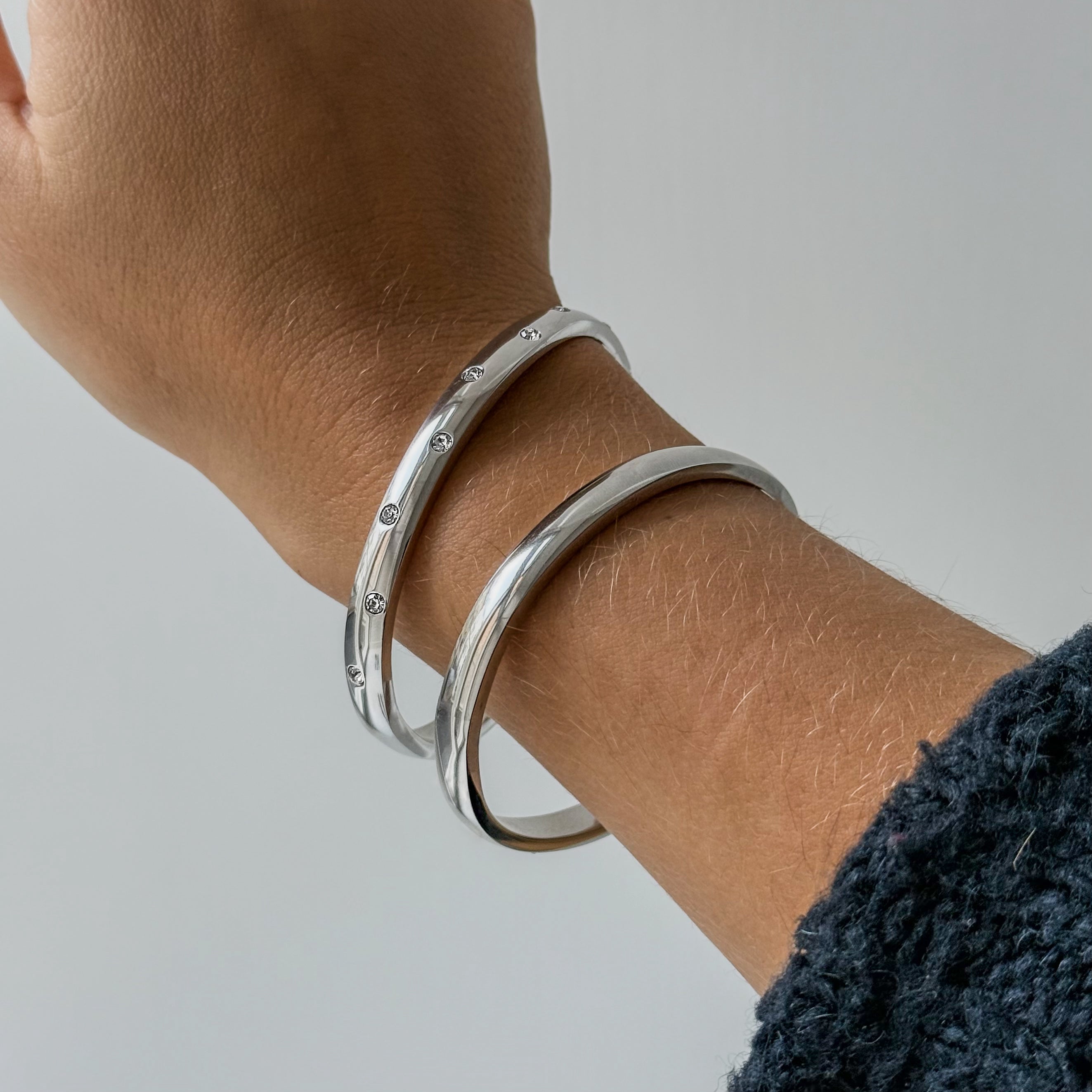 Flow Krystall Dot Armbånd Sølvbelagt