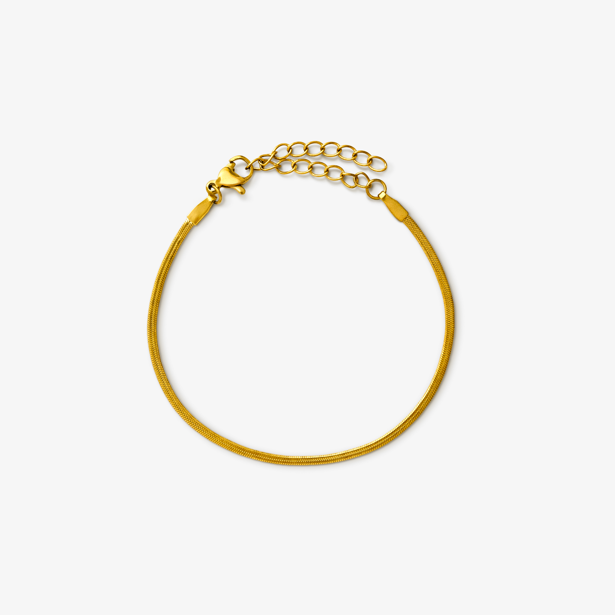 Flad Slange Armbånd 2mm i guld