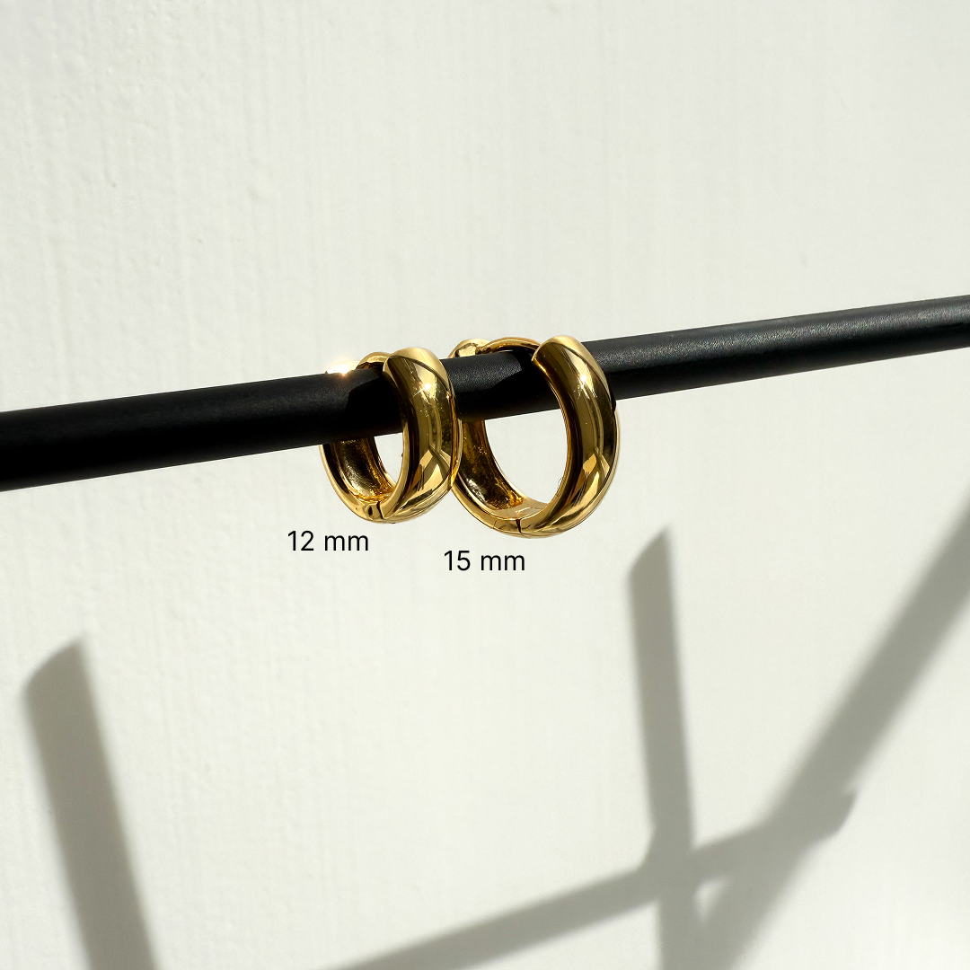 Chunky Hoops 12 mm Gullbelagt