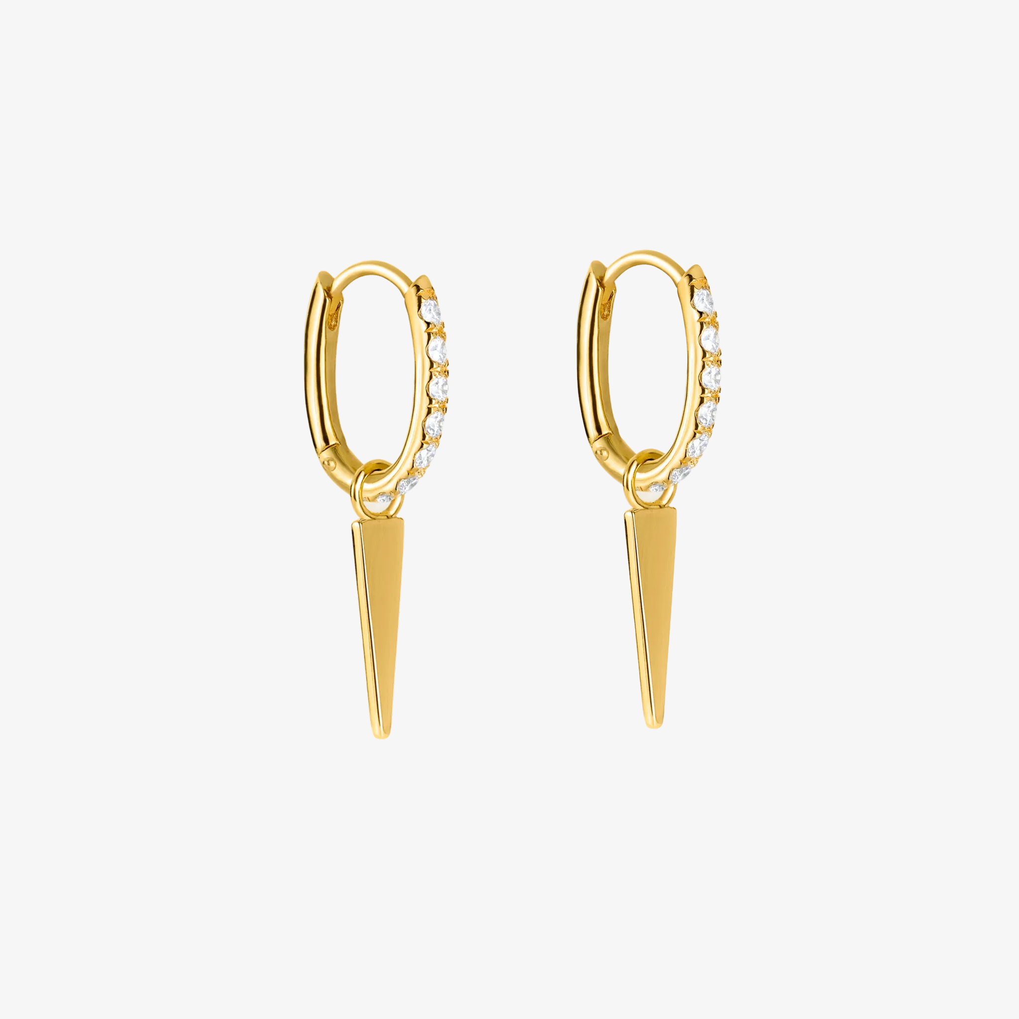 Essential Krystal Hoop og Edge Drop Gullbelagt Double