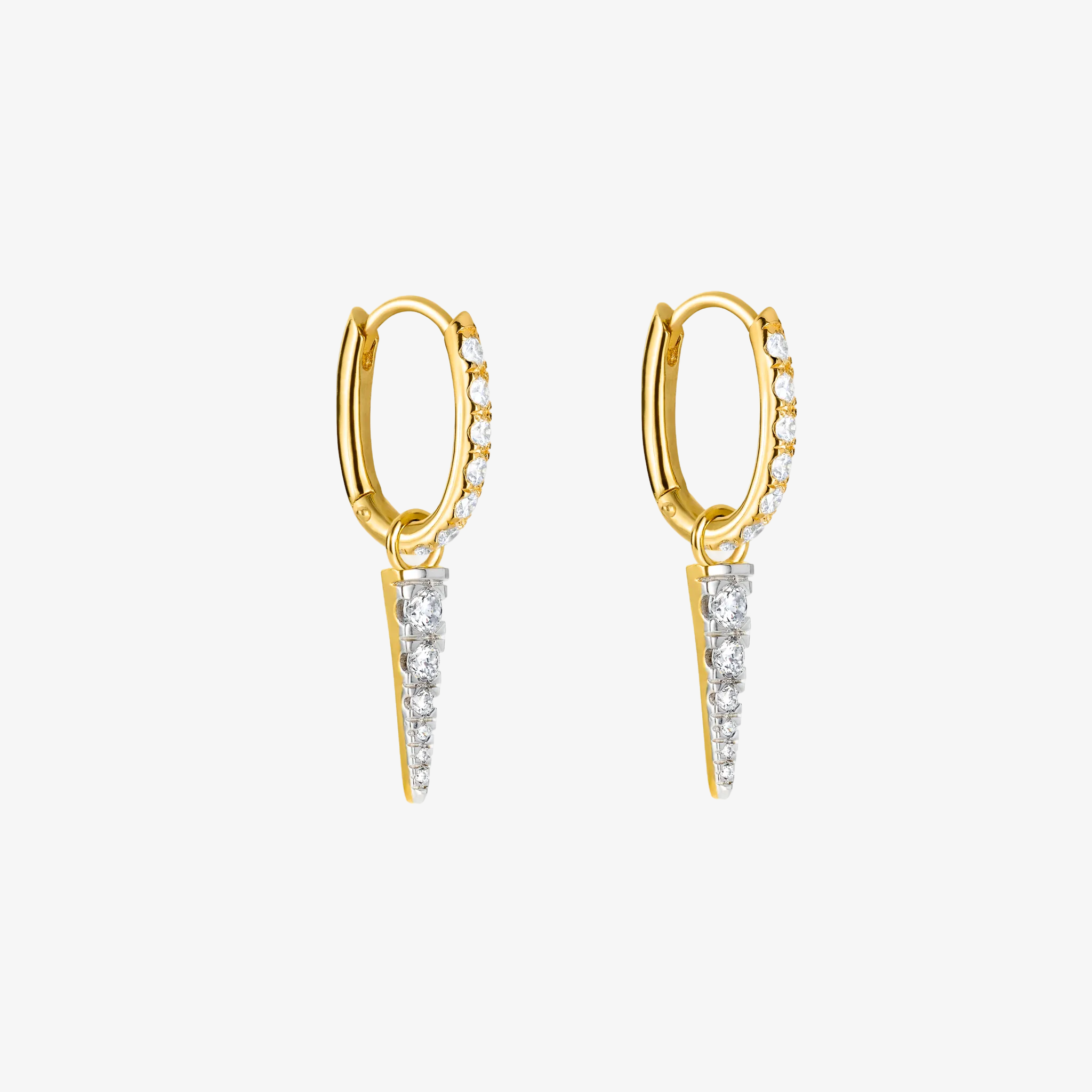 Essential Krystal Hoop og Edge Krystal Drop Gullbelagt Dobbel