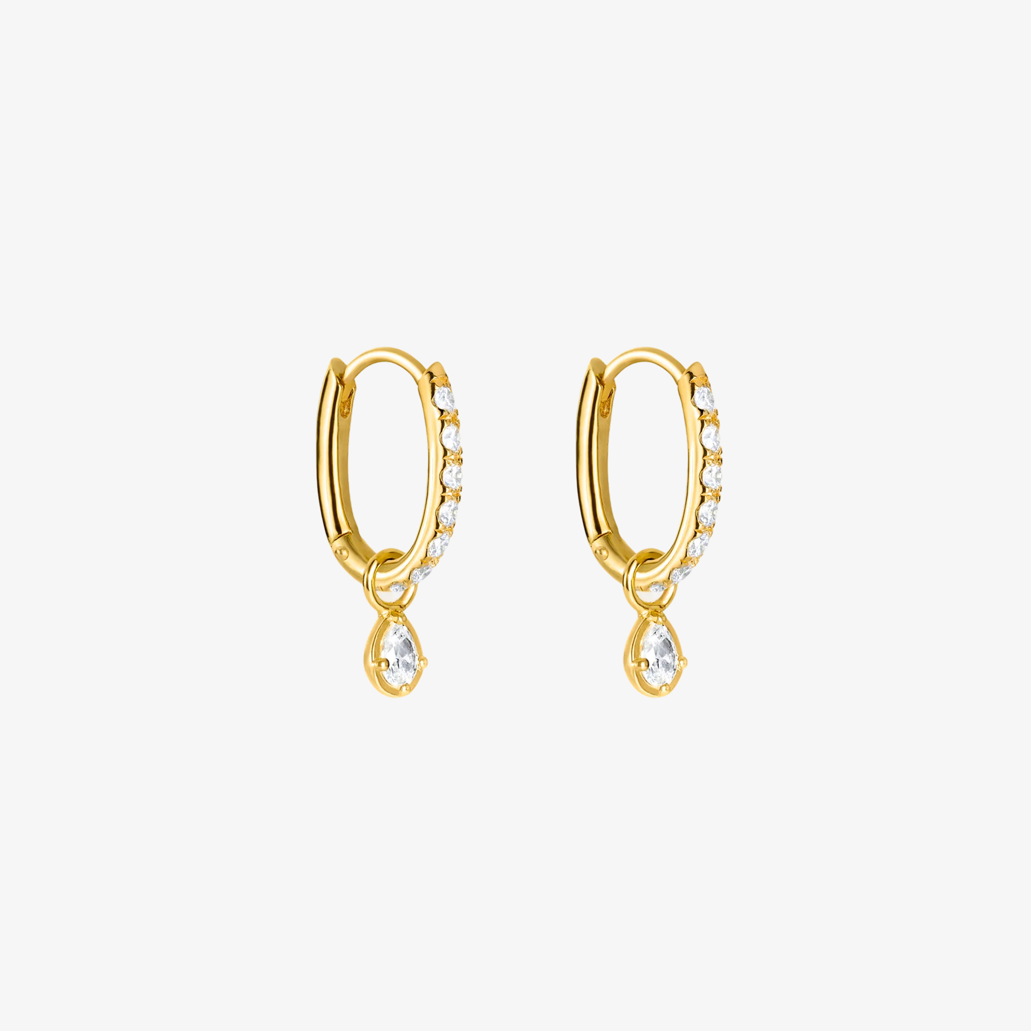 Essential Krystal Hoop og Pure Drop Gullbelagt Double