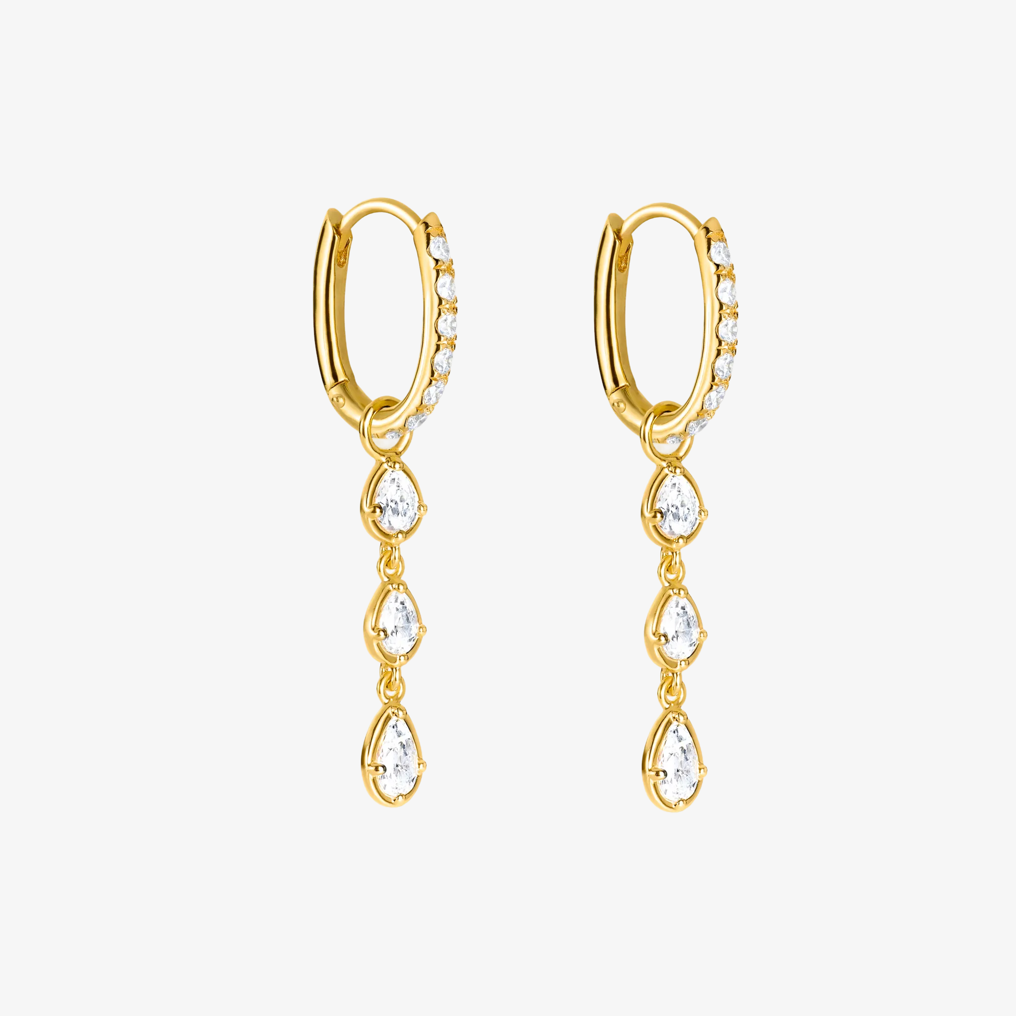 Essential Krystal Hoop og Flow Drop Gullbelagt Dobbel