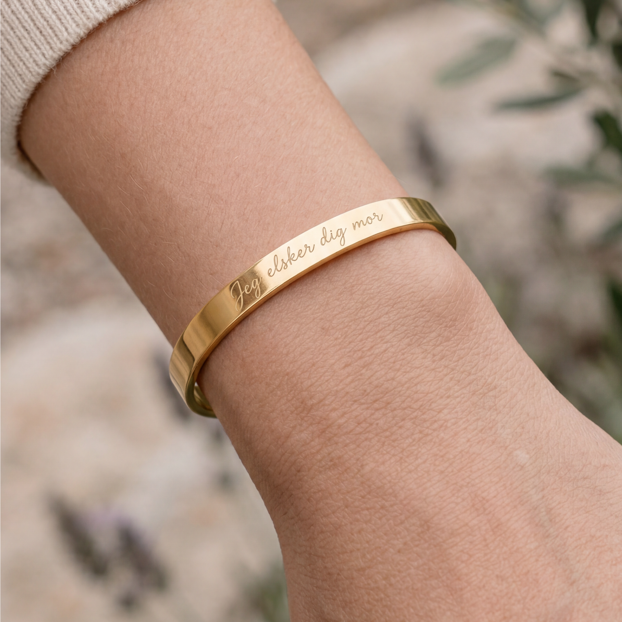 Classic Bangle Gullbelagt m. inngravering