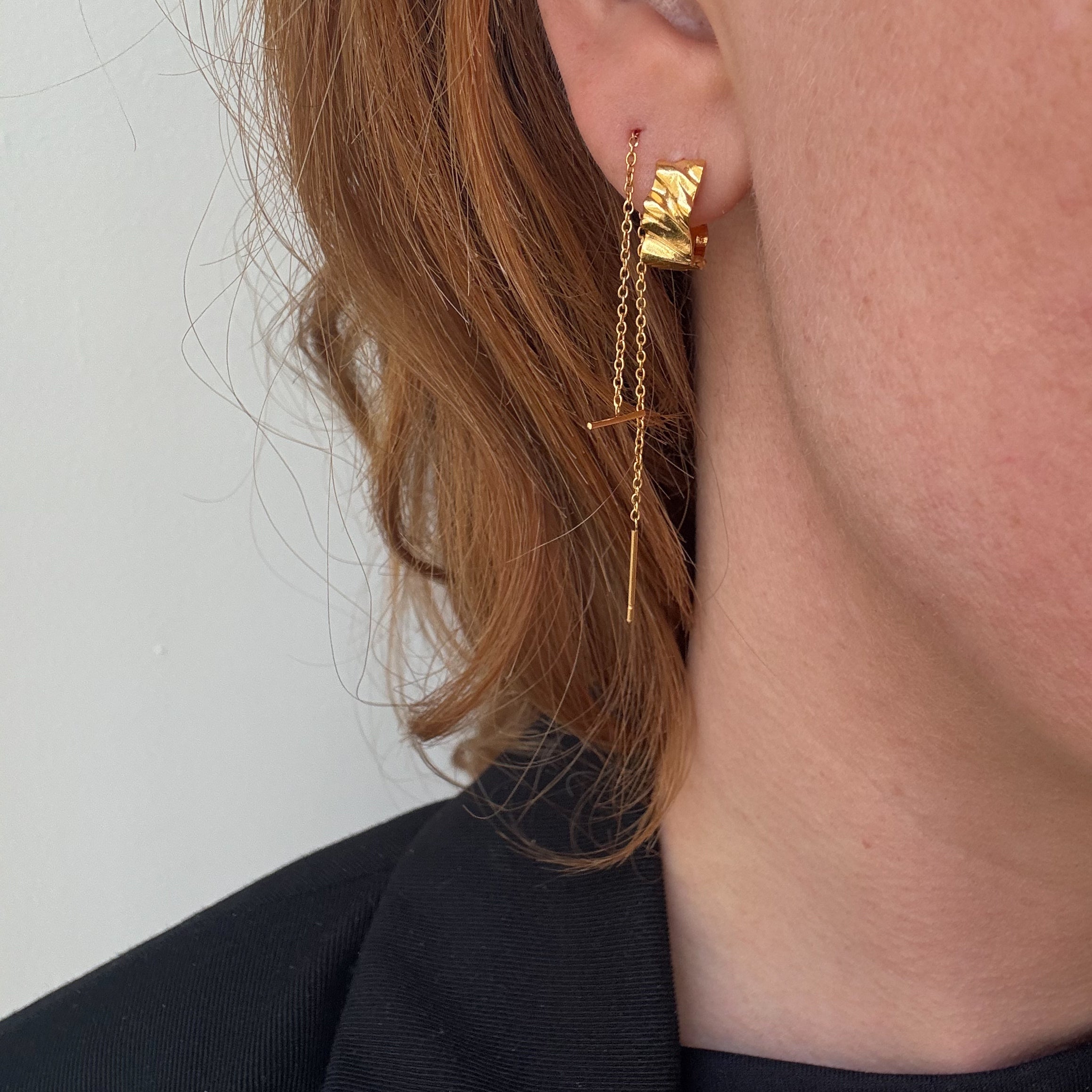 Wave Twist Hoop 12 mm Gullbelagt