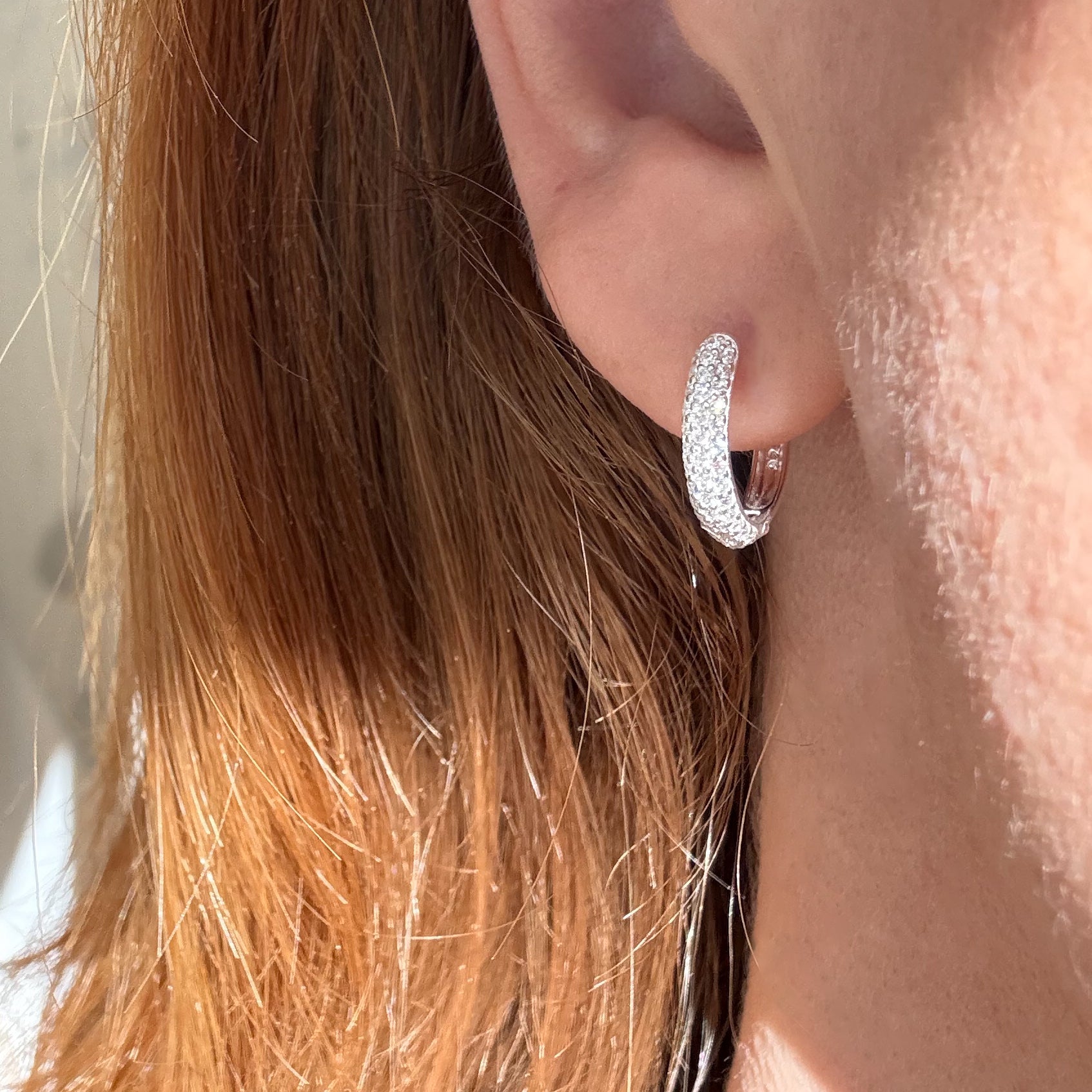 Krystall Hoops Sølv