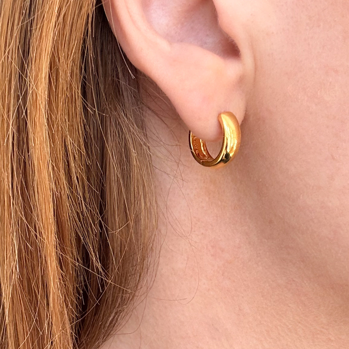 Chunky Hoops 18 mm Gullbelagt