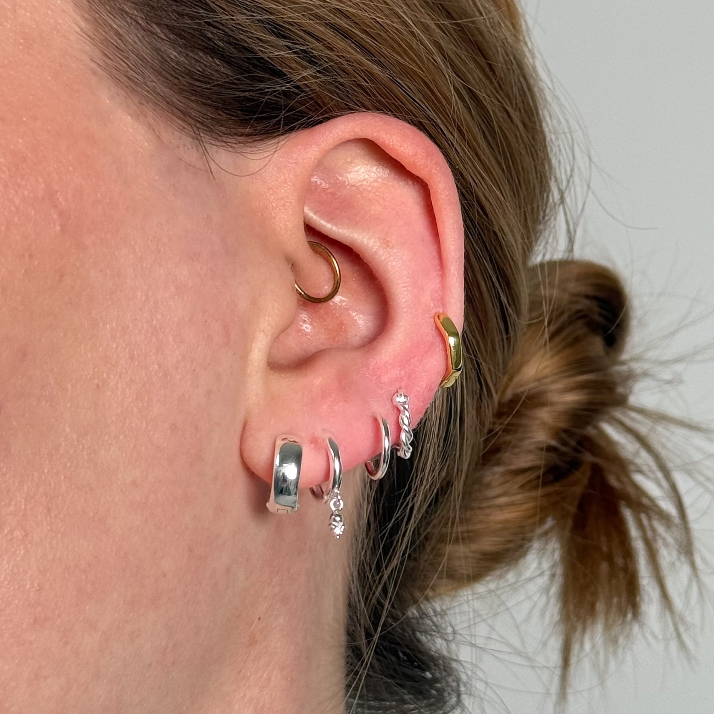 Sølv Mini Chunky, Dangle Sett