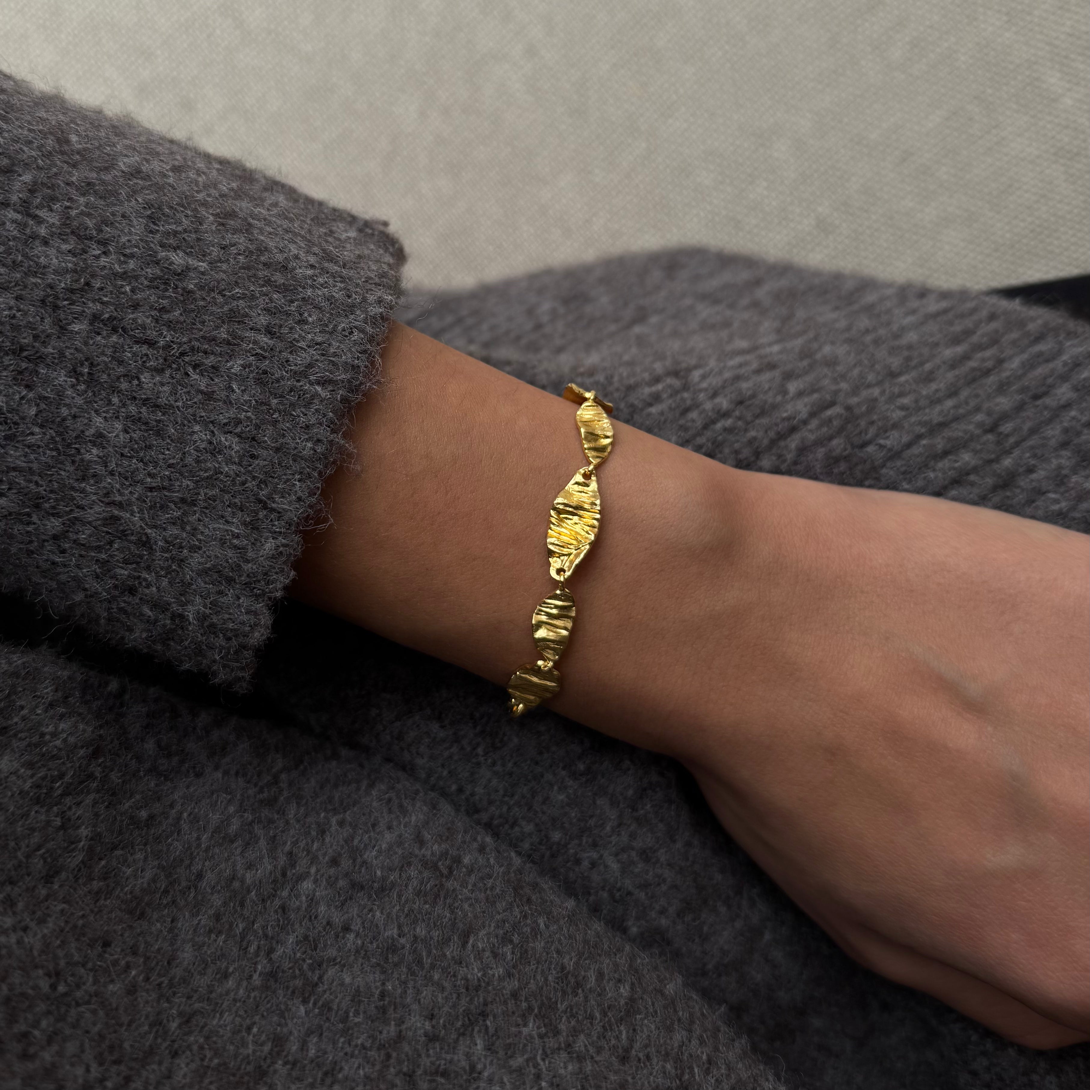 Chunky smeltet armbånd gullbelagt
