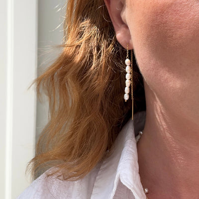 Kædeøreringe med små perler