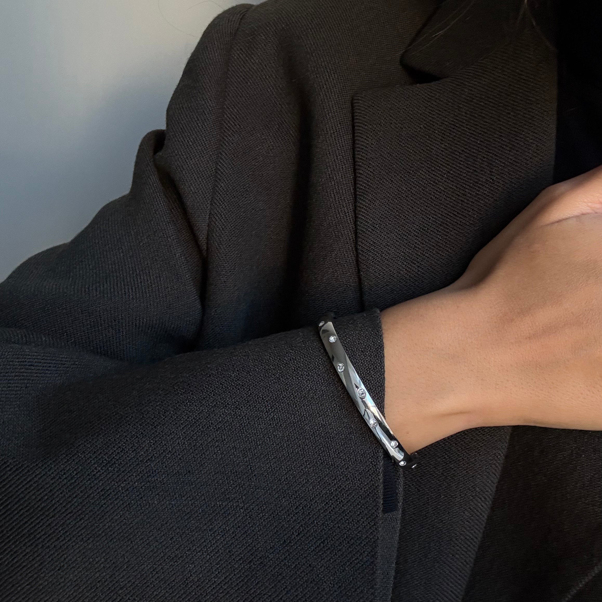 Flow Krystall Dot Armbånd Sølvbelagt