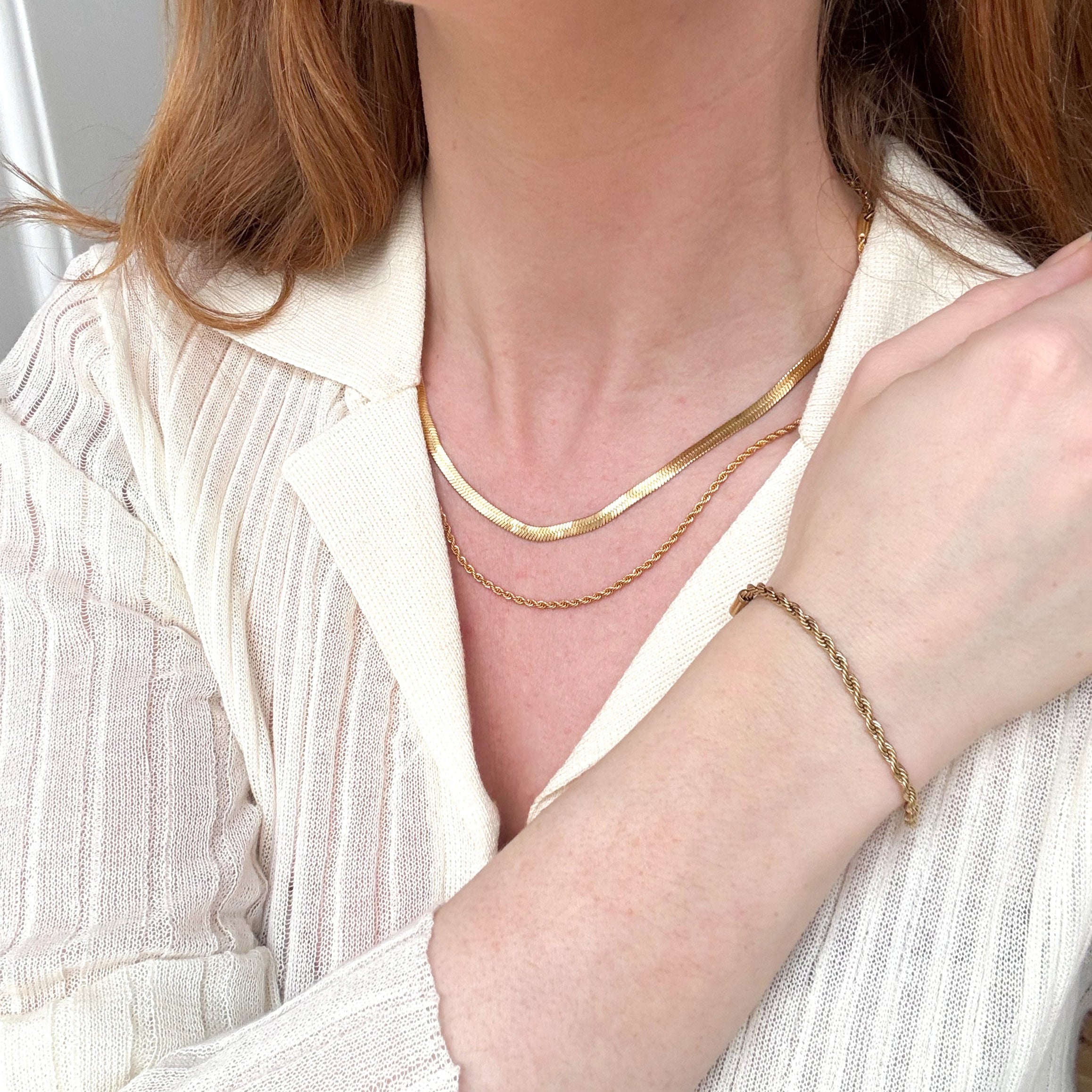 Snoet Tauarmbånd Gullbelagt