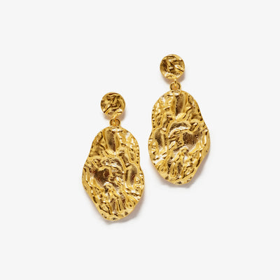 Magma Hænge Stud øreringe i guld