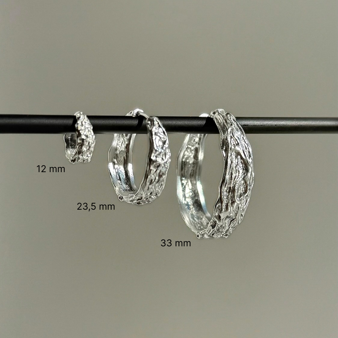 Melted Hoop 23,5 mm Sølv