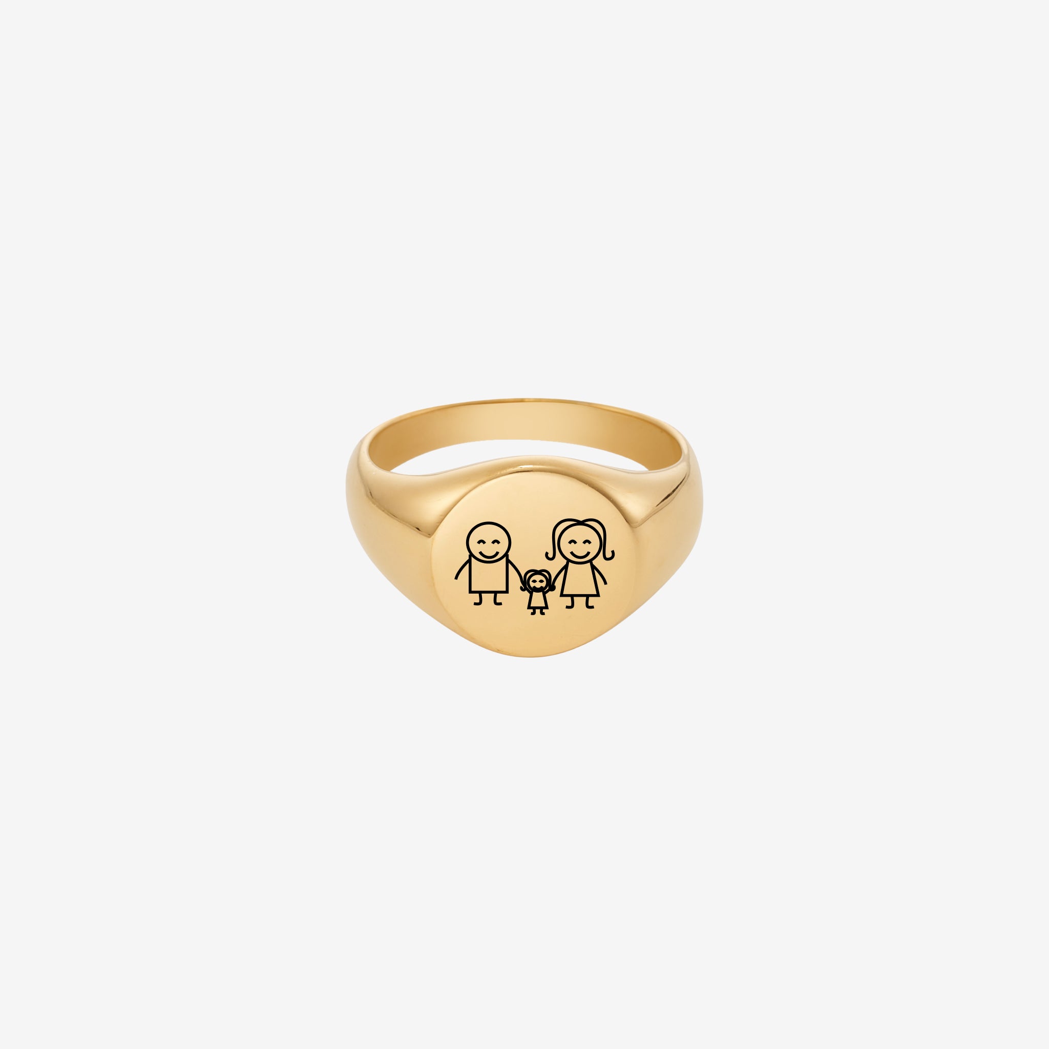 Inngravert fyrstikkfamilie-ring