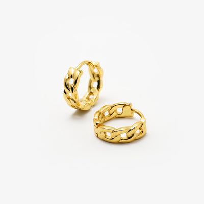Chain Hoops Øreringe i guld