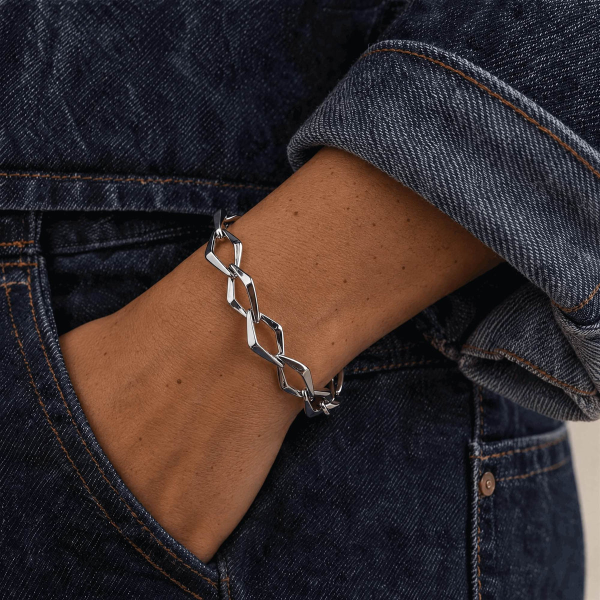 Chunky Armbånd Sølvfarget