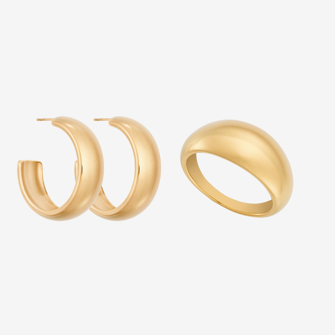 Classic Chunky Sett: 1 ring og 1 ørering