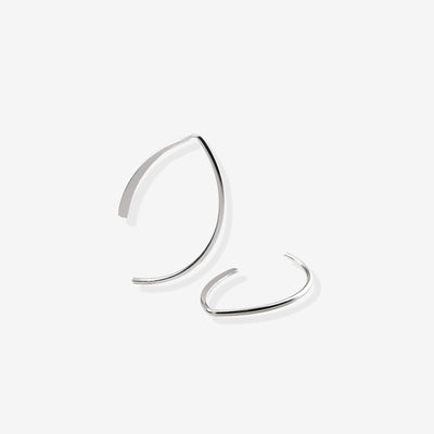 Curved Bar Øreringe Sølv