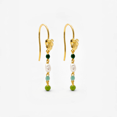 Dangle Grøn i guld 