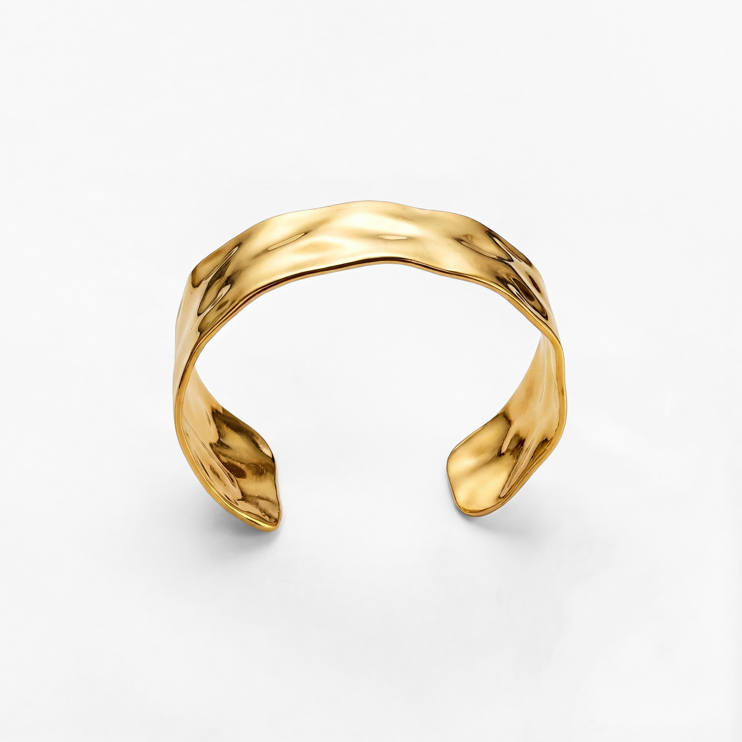 Chunky hamret armbånd forgylt