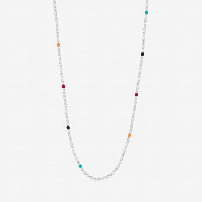 Farvet Dots Halskæde i sølv
