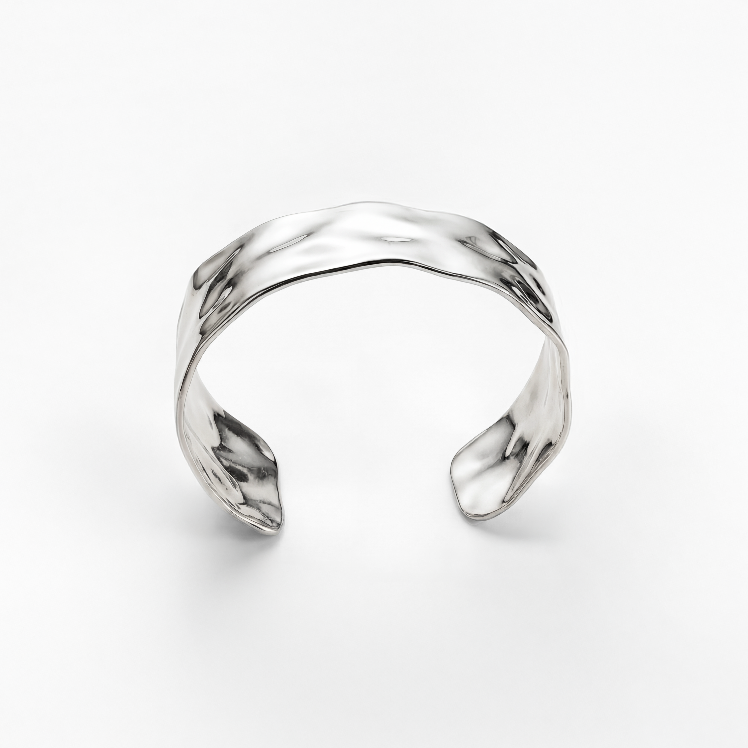 Chunky hamret armring sølvbelagt