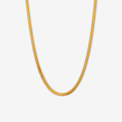 Flad Slange Halskæde i guld