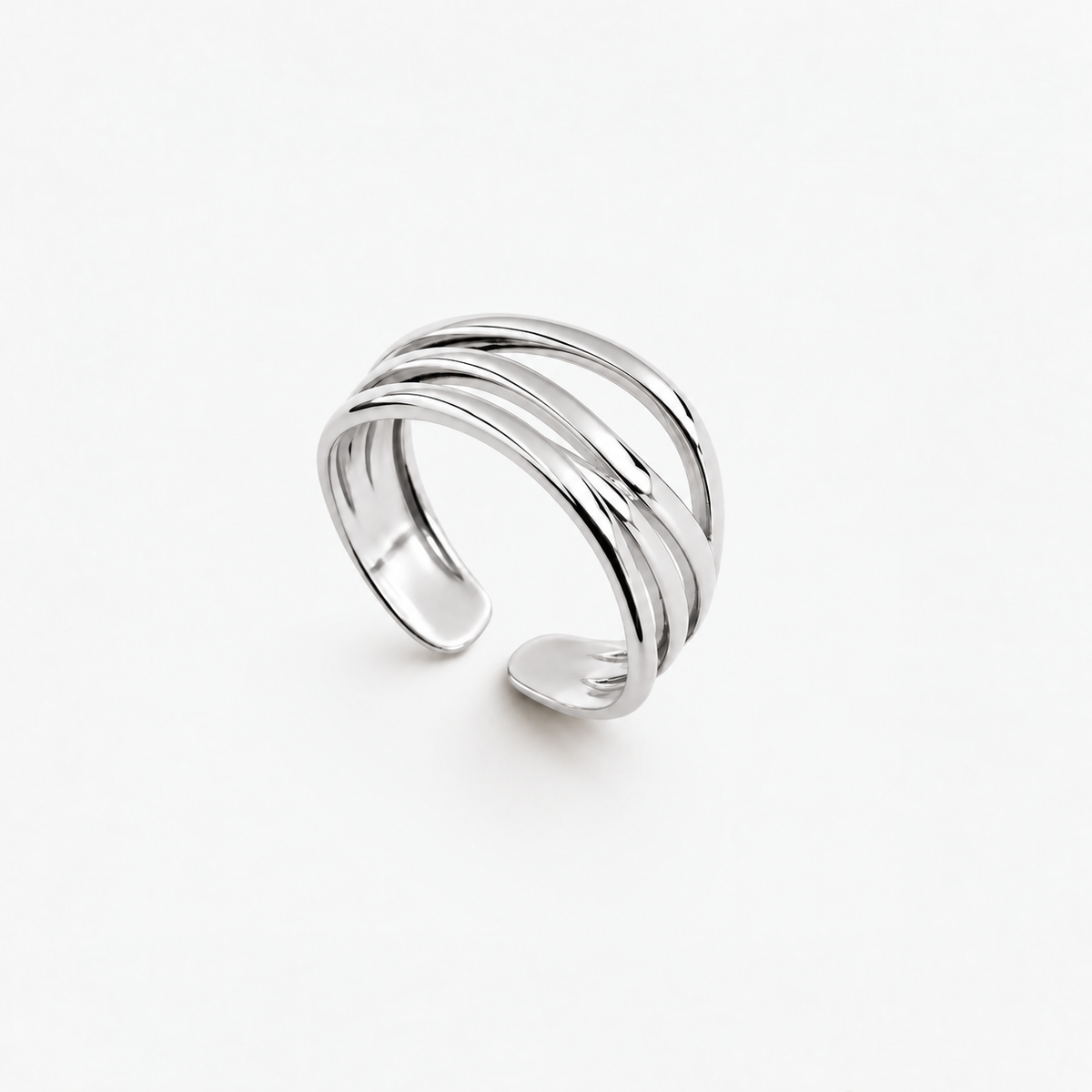 Flow Ring Sølvfarvet – justerbar ring