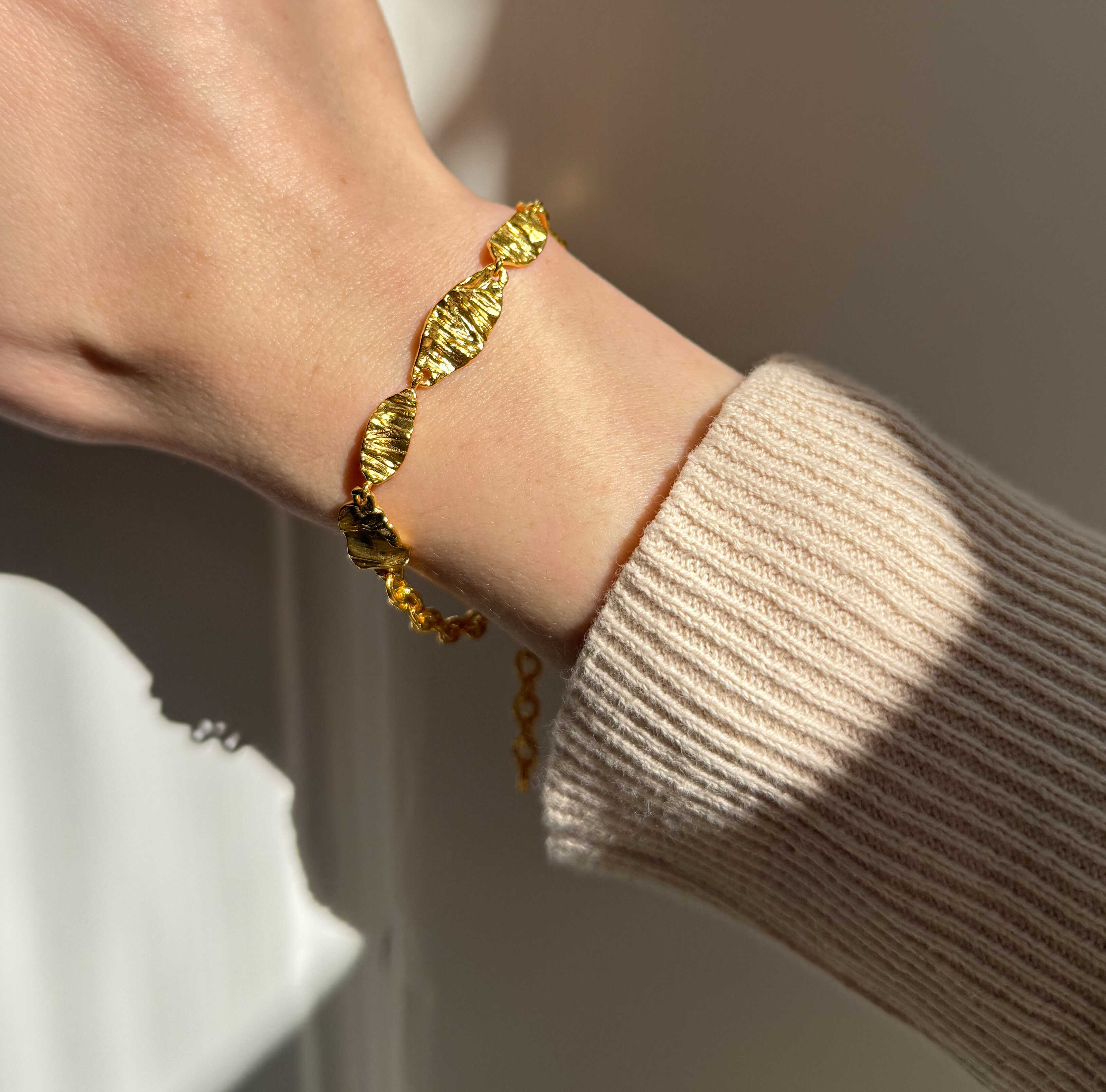 Chunky smeltet armbånd gullbelagt