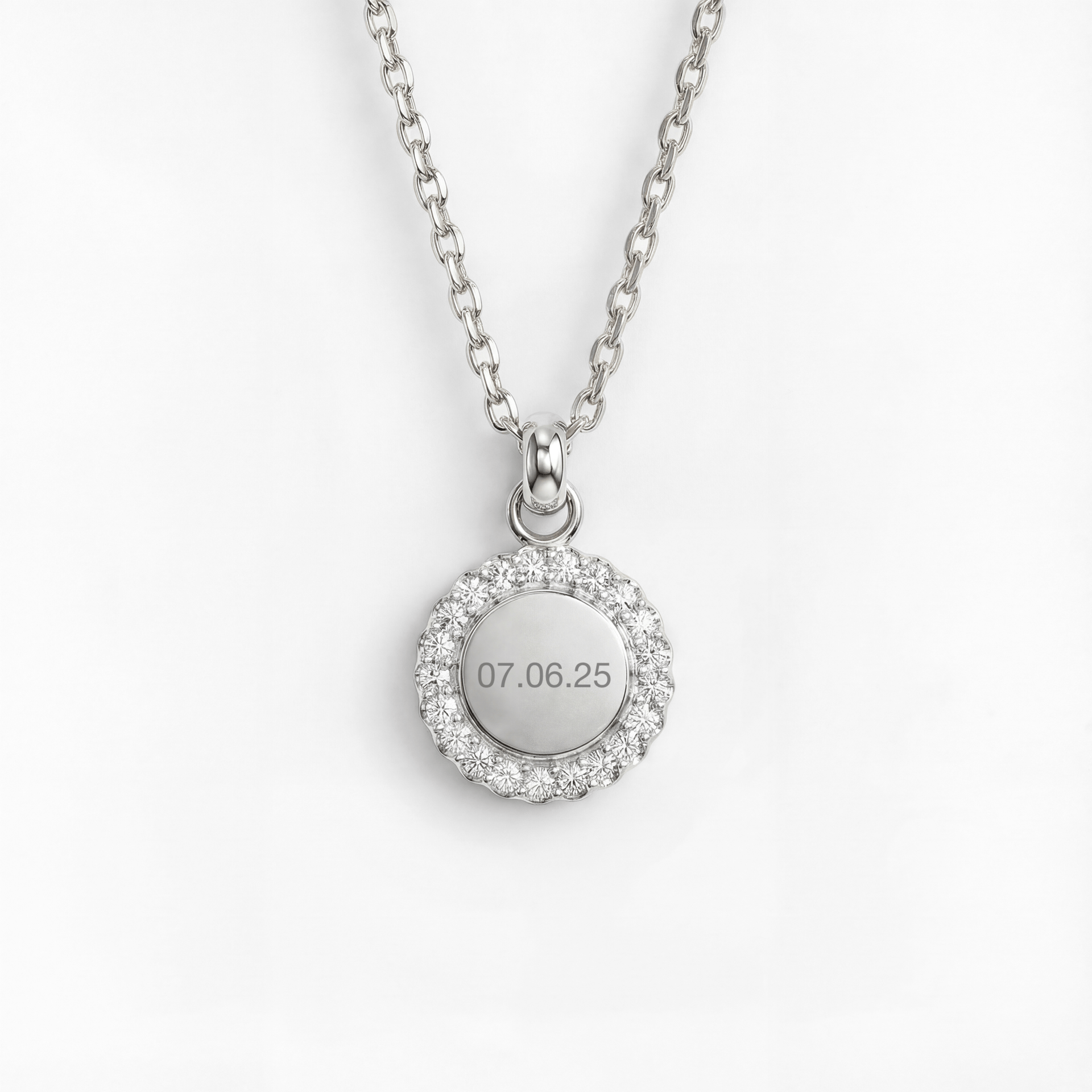 Krystallkjede med dato Sølvbelagt