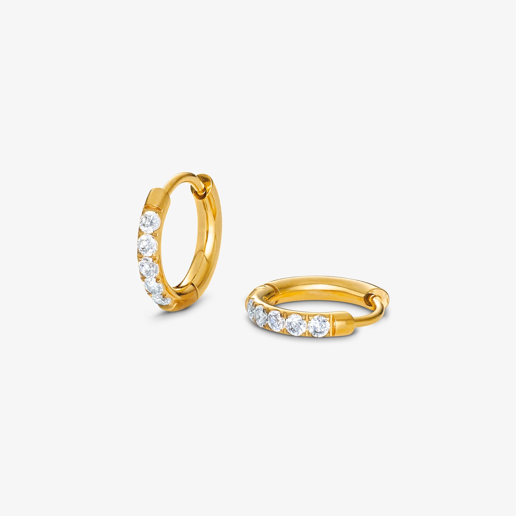 Krystalløredobber 18K gullbelagt 8mm