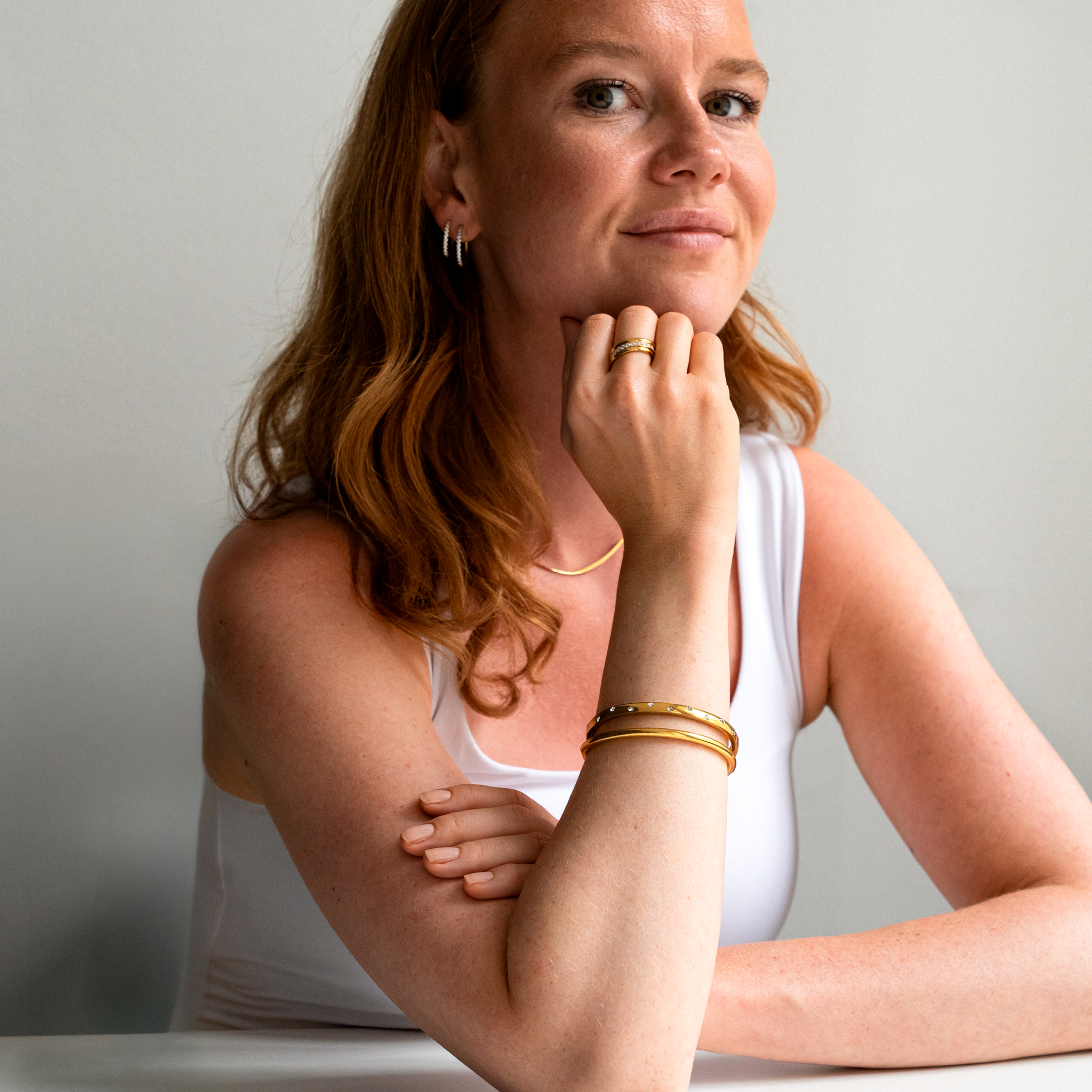 Rund Bangle Gullbelagt
